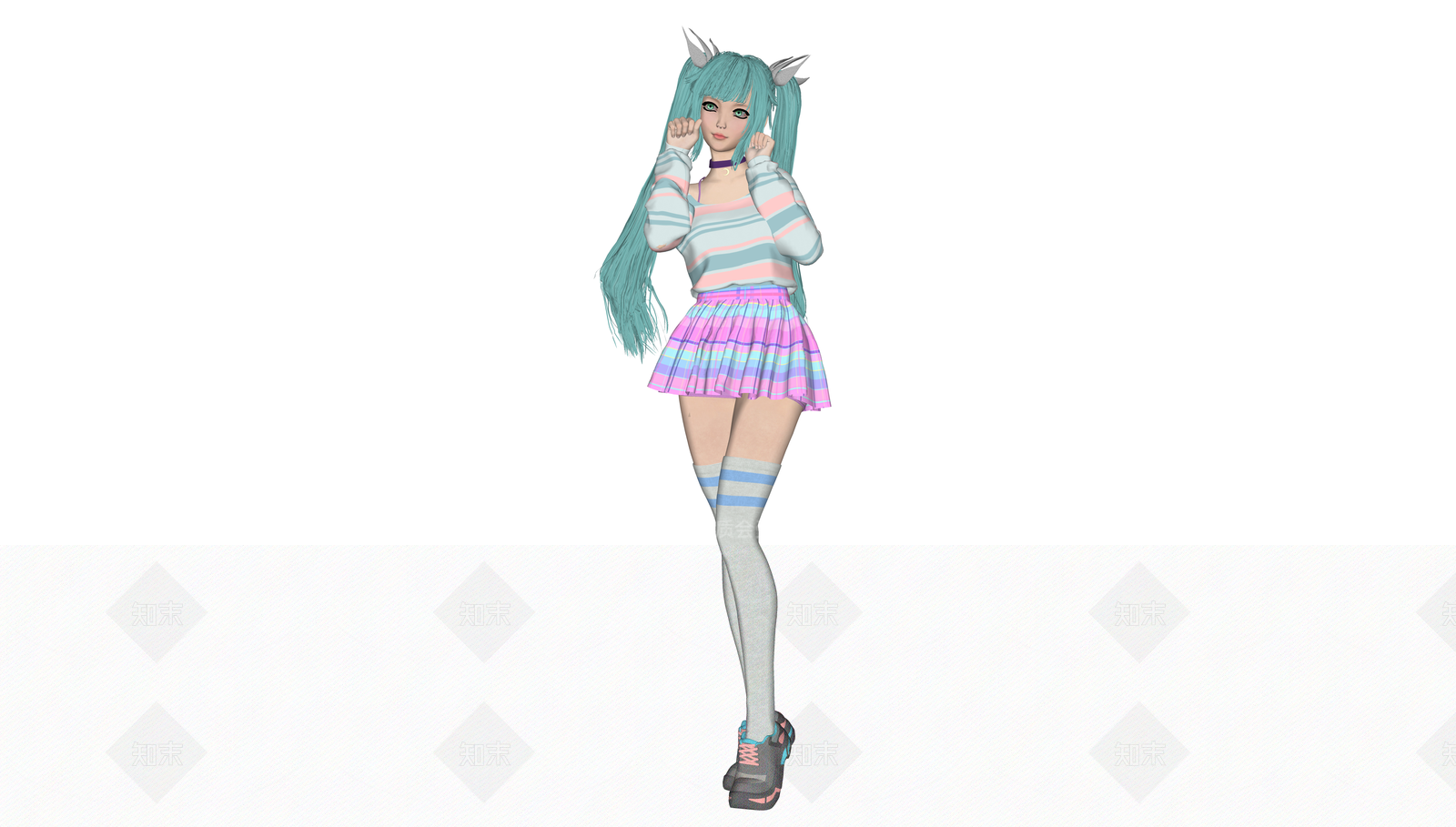 双马尾女生SU模型下载【ID:1150727383】