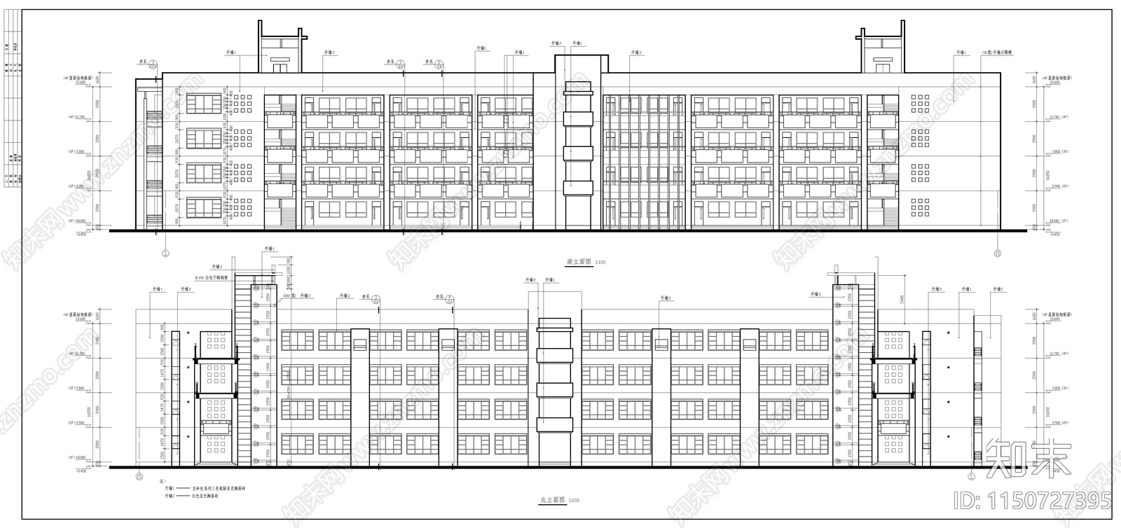 西安某大学教学楼建筑图cad施工图下载【ID:1150727395】