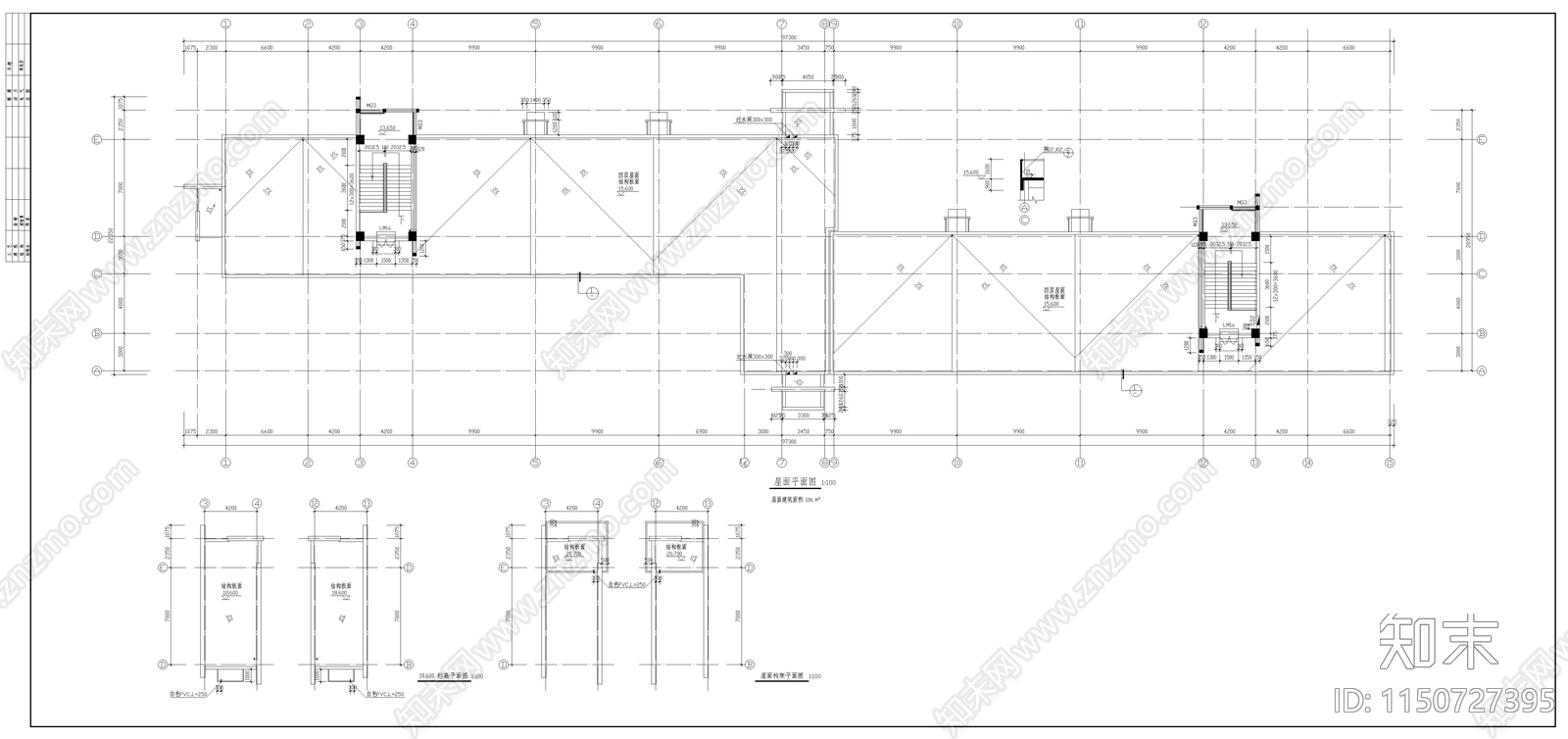 西安某大学教学楼建筑图cad施工图下载【ID:1150727395】