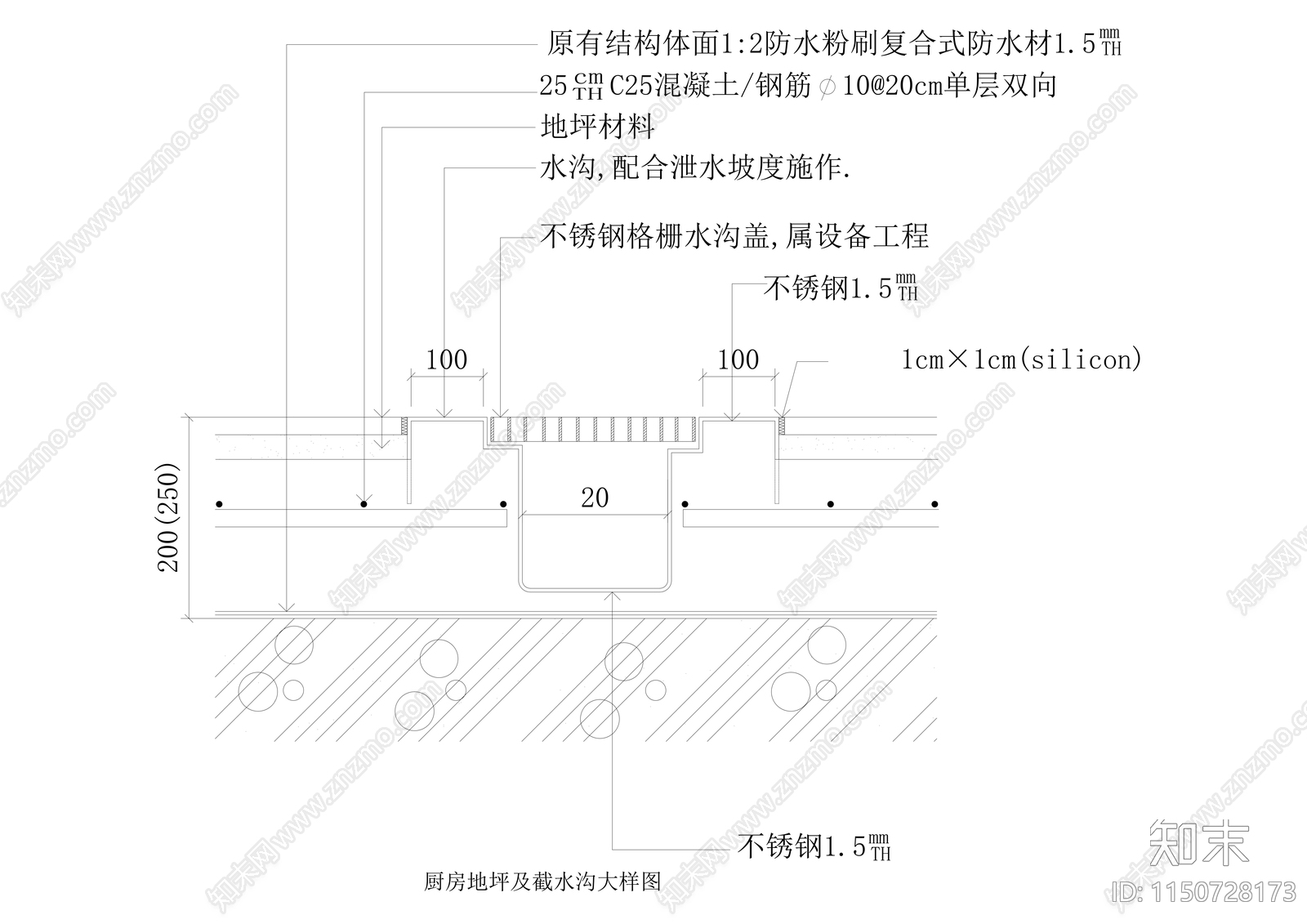 12种地沟及盖板节点cad施工图下载【ID:1150728173】