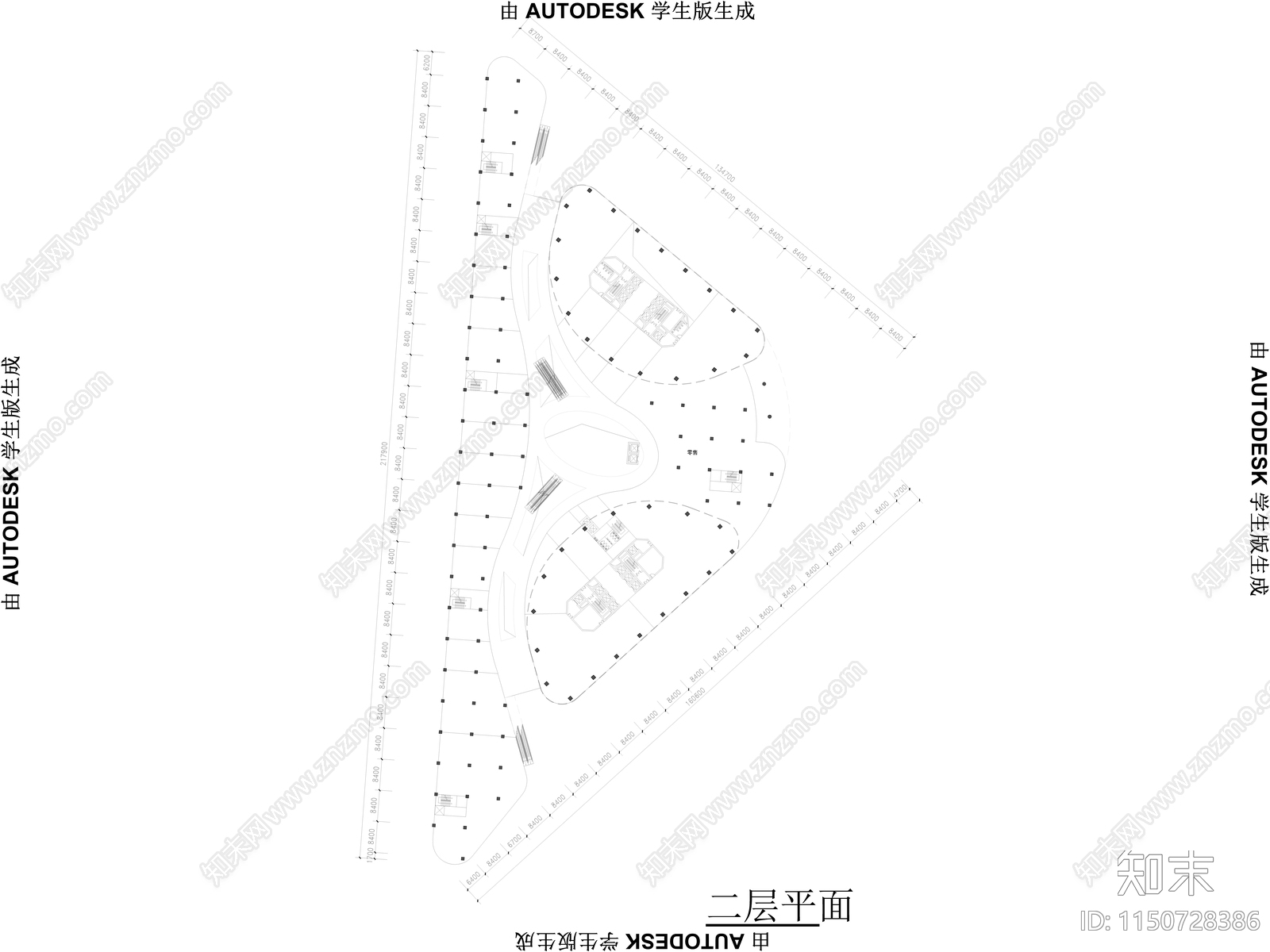 东湖国际广场方案平面图cad施工图下载【ID:1150728386】