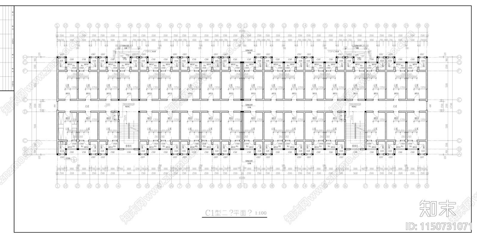 现代学生公寓设计图纸施工图下载【ID:1150731071】