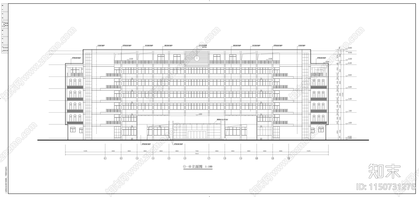 消防大队教学楼cad施工图下载【ID:1150731276】