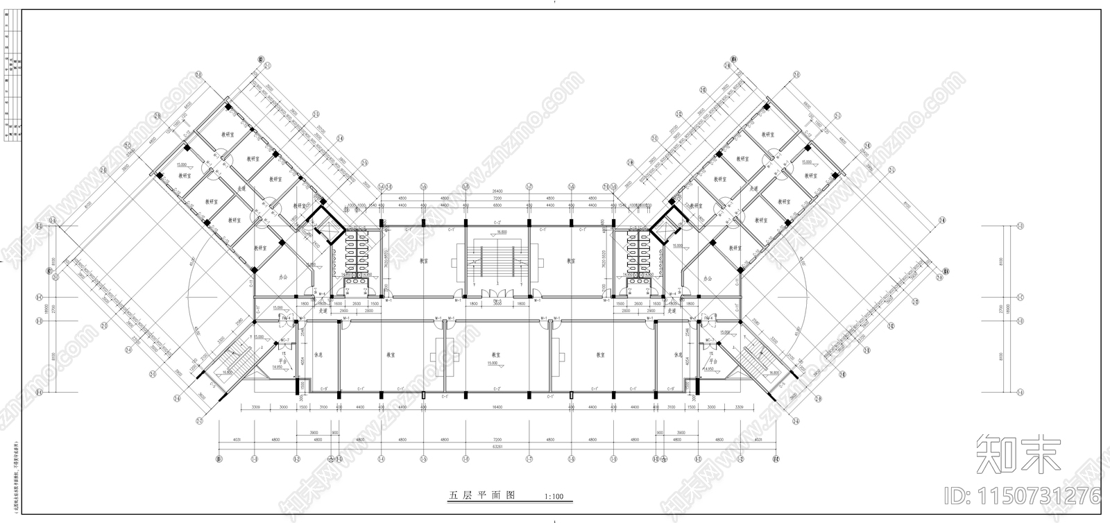 消防大队教学楼cad施工图下载【ID:1150731276】