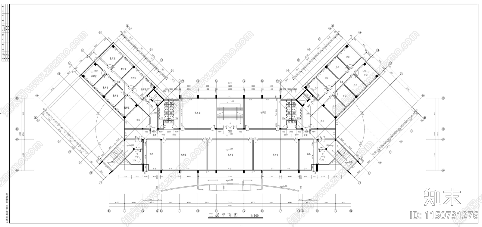 消防大队教学楼cad施工图下载【ID:1150731276】