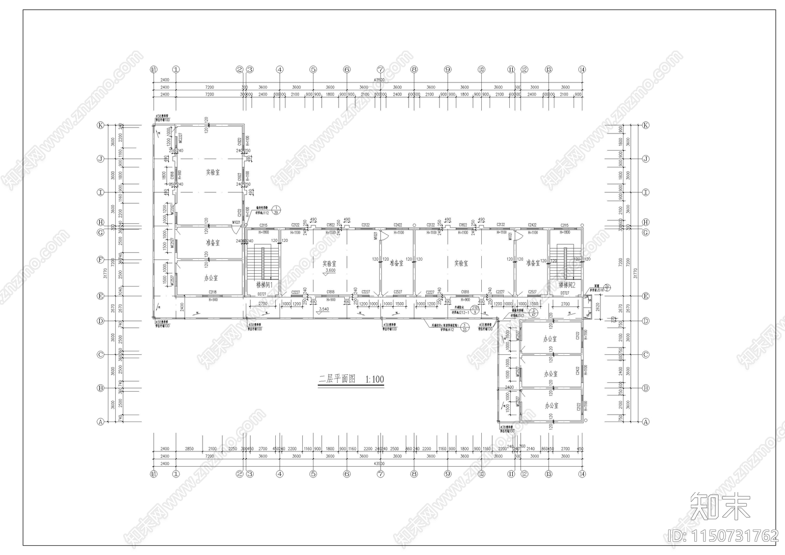 小学教学楼cad施工图下载【ID:1150731762】