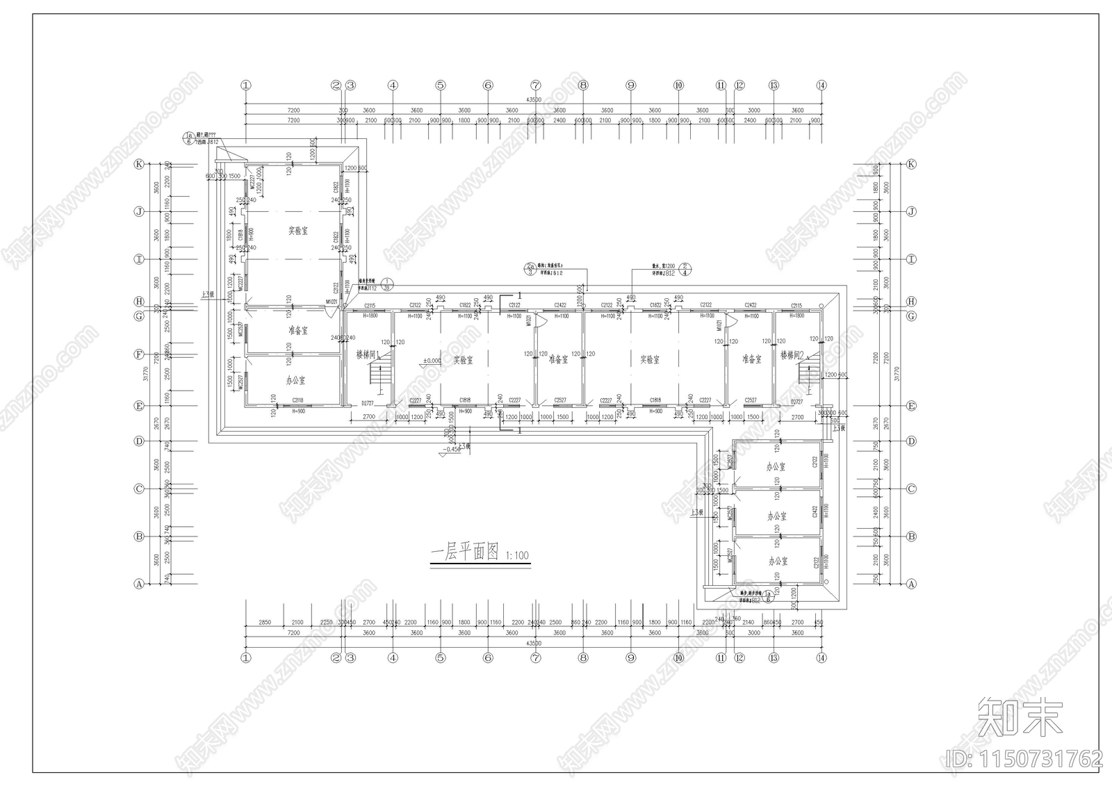 小学教学楼cad施工图下载【ID:1150731762】