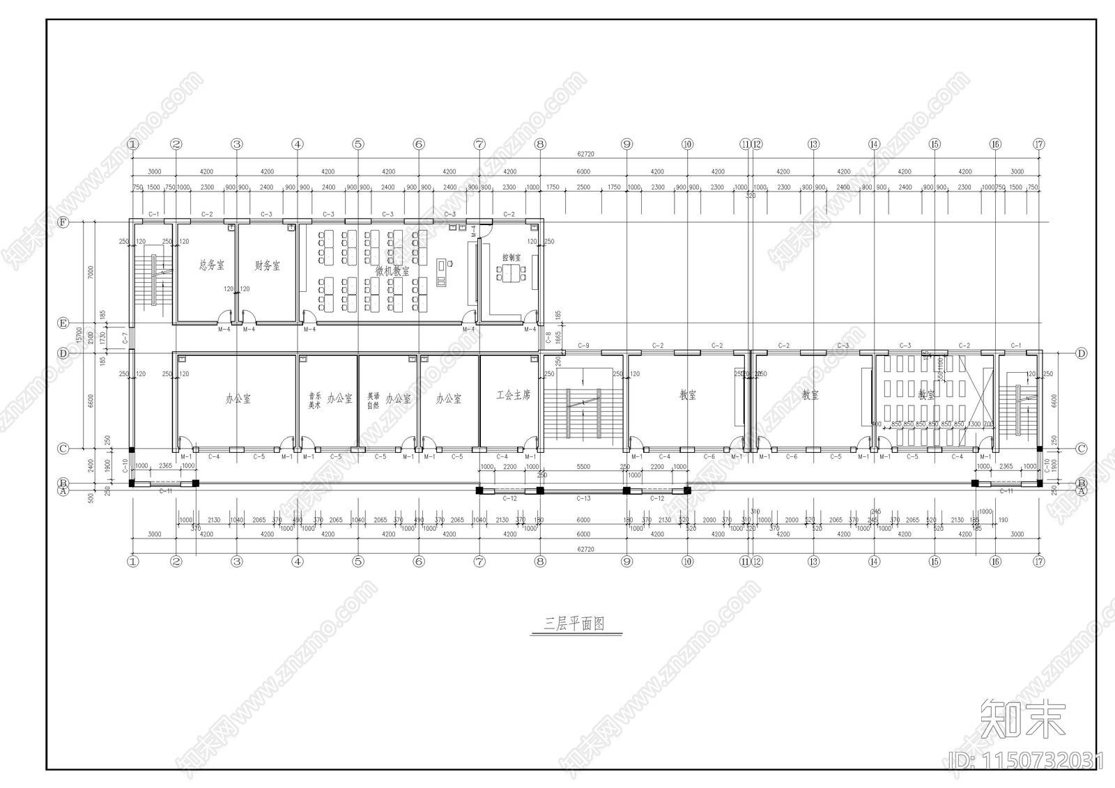 小学教学楼cad施工图下载【ID:1150732031】