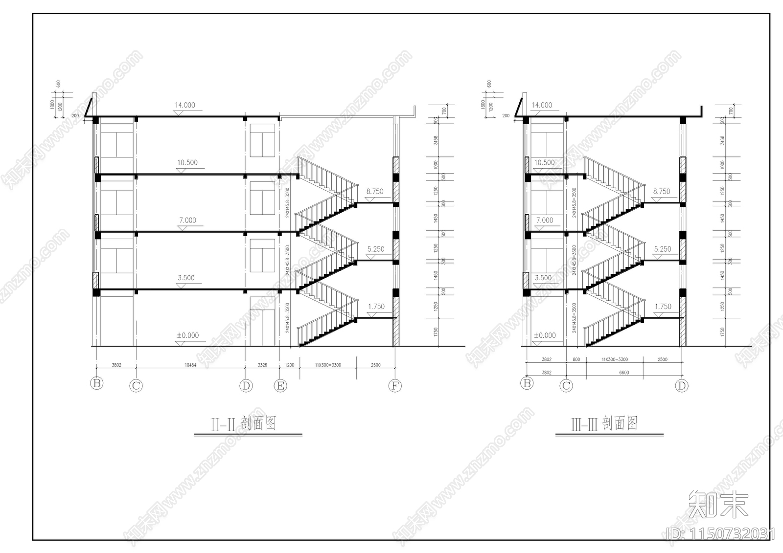 小学教学楼cad施工图下载【ID:1150732031】