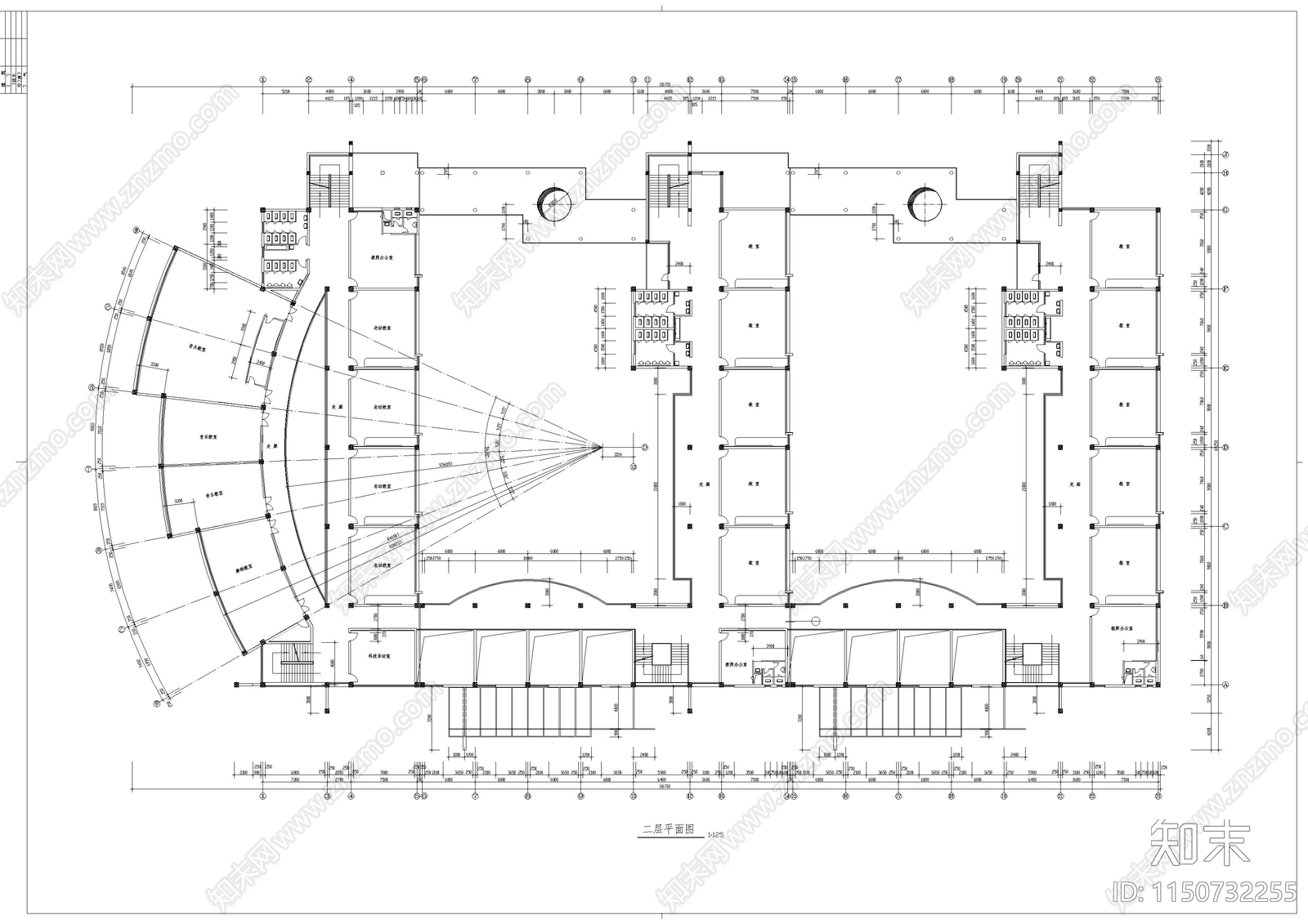 小学教学楼建筑cad施工图下载【ID:1150732255】