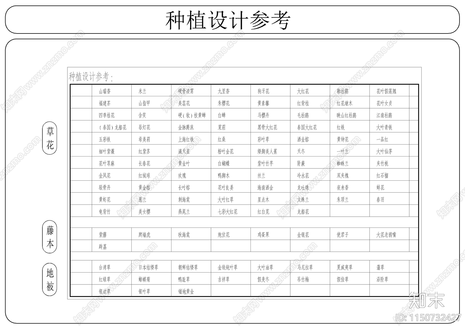 深圳园林植物苗木图例施工图下载【ID:1150732427】