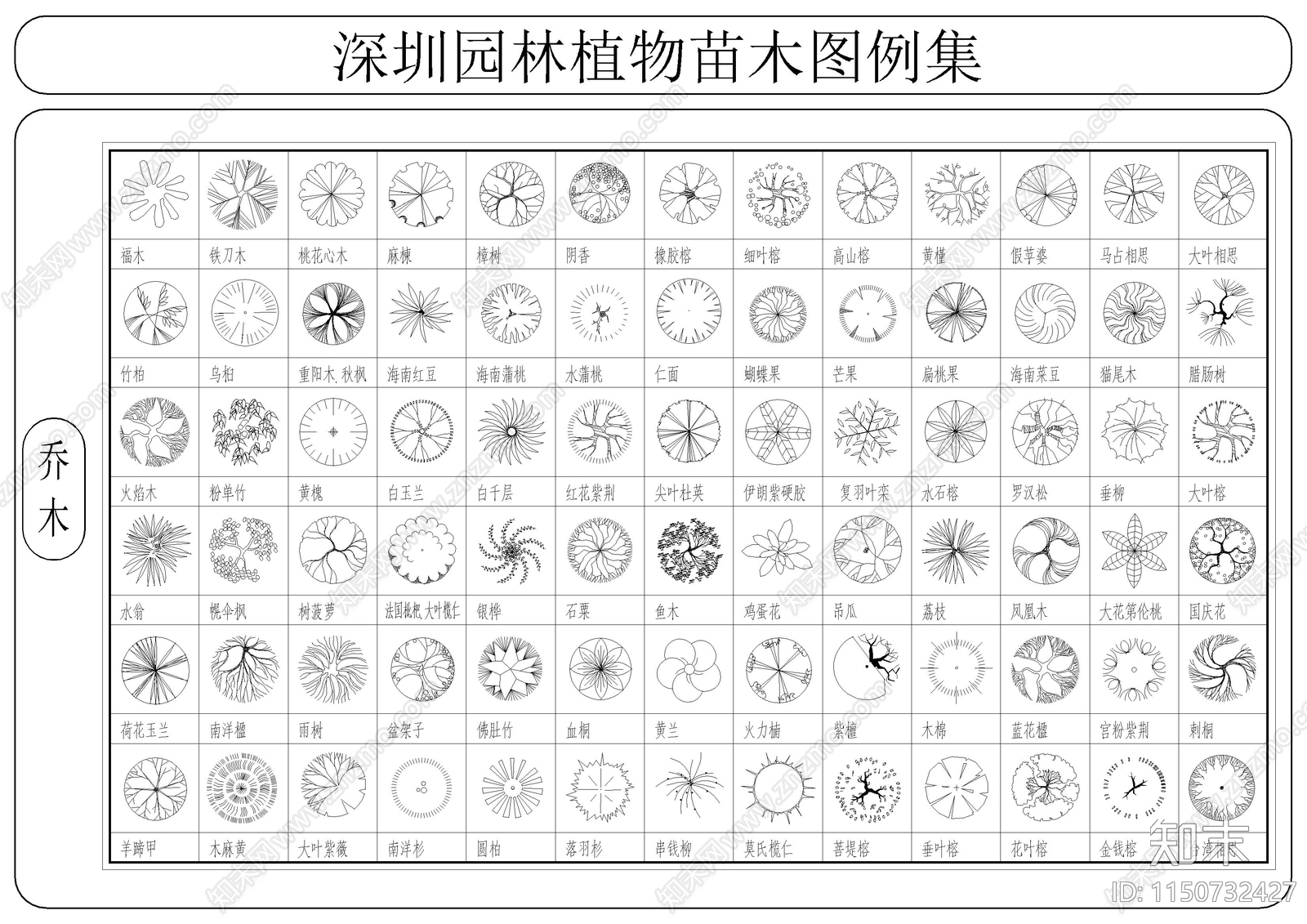 深圳园林植物苗木图例施工图下载【ID:1150732427】