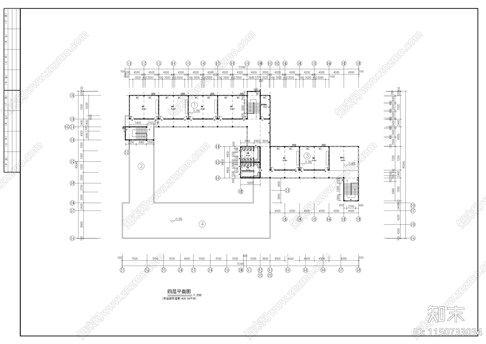 小学教学楼cad施工图下载【ID:1150733034】