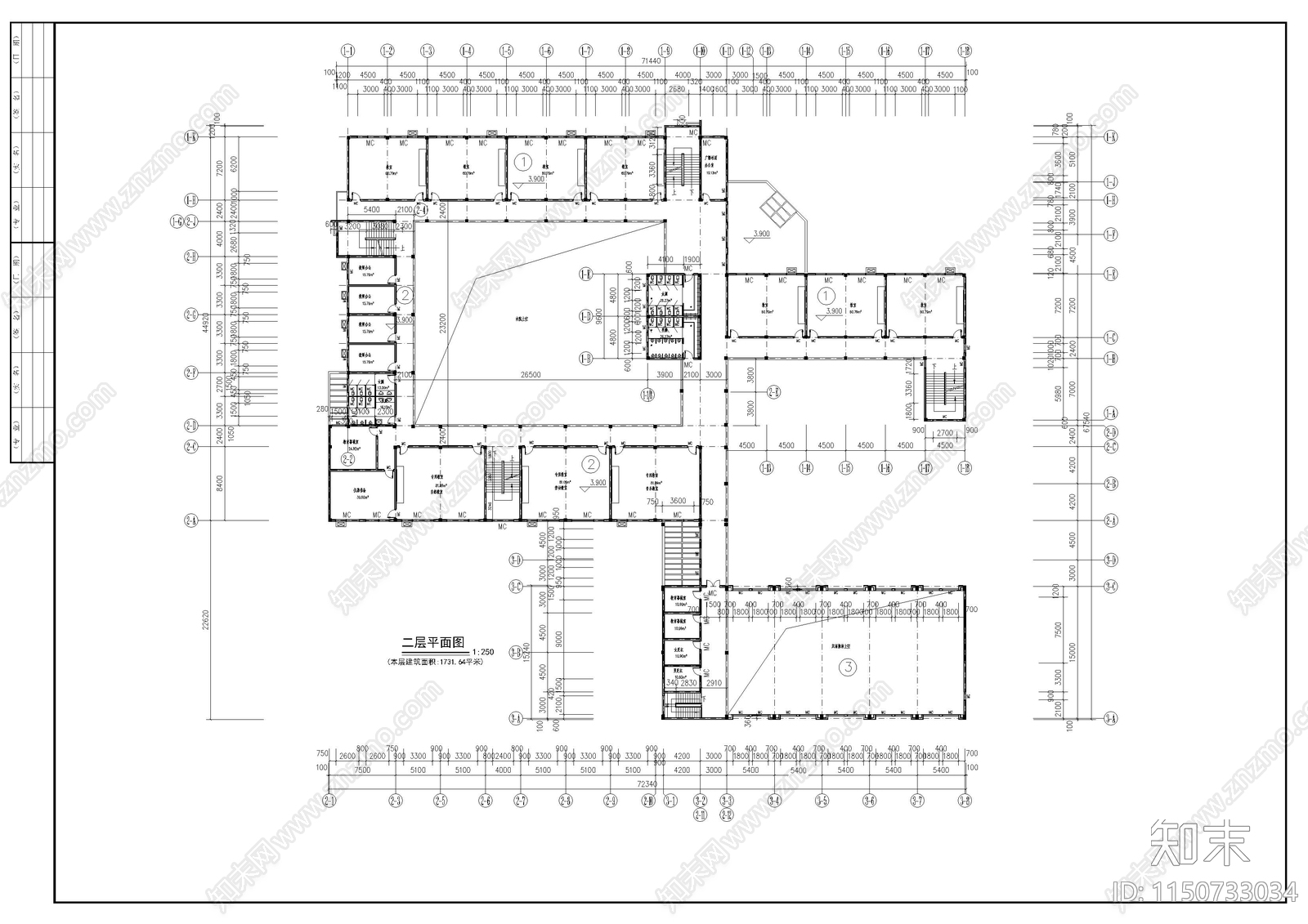 小学教学楼cad施工图下载【ID:1150733034】