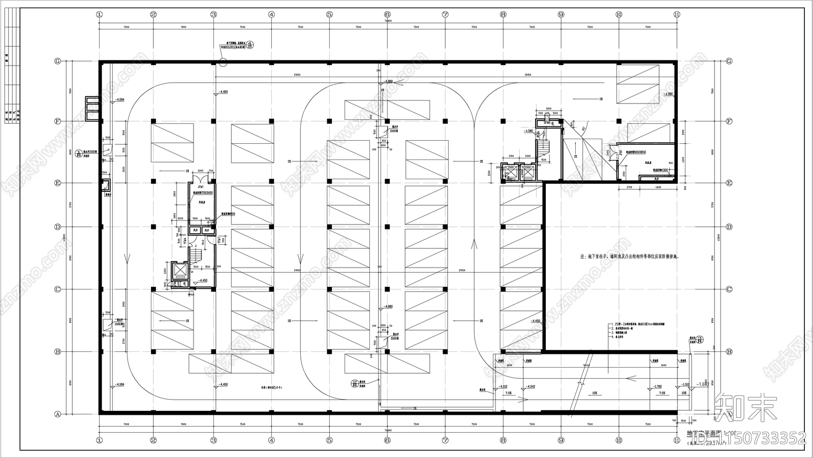 现代简约风格办公综合运作楼建筑cad施工图下载【ID:1150733352】