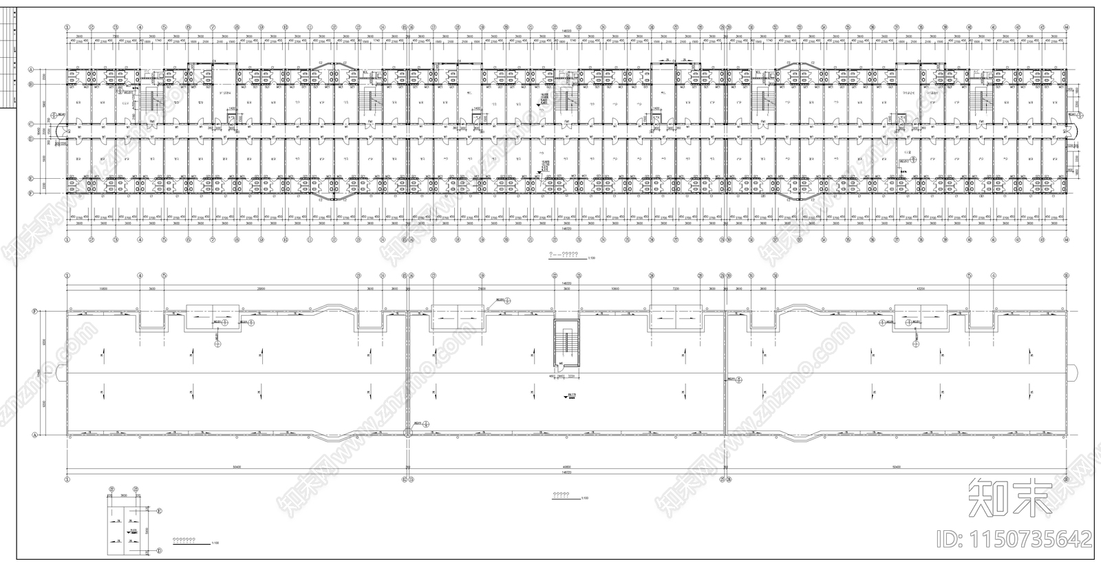 学生公寓建筑方案图cad施工图下载【ID:1150735642】