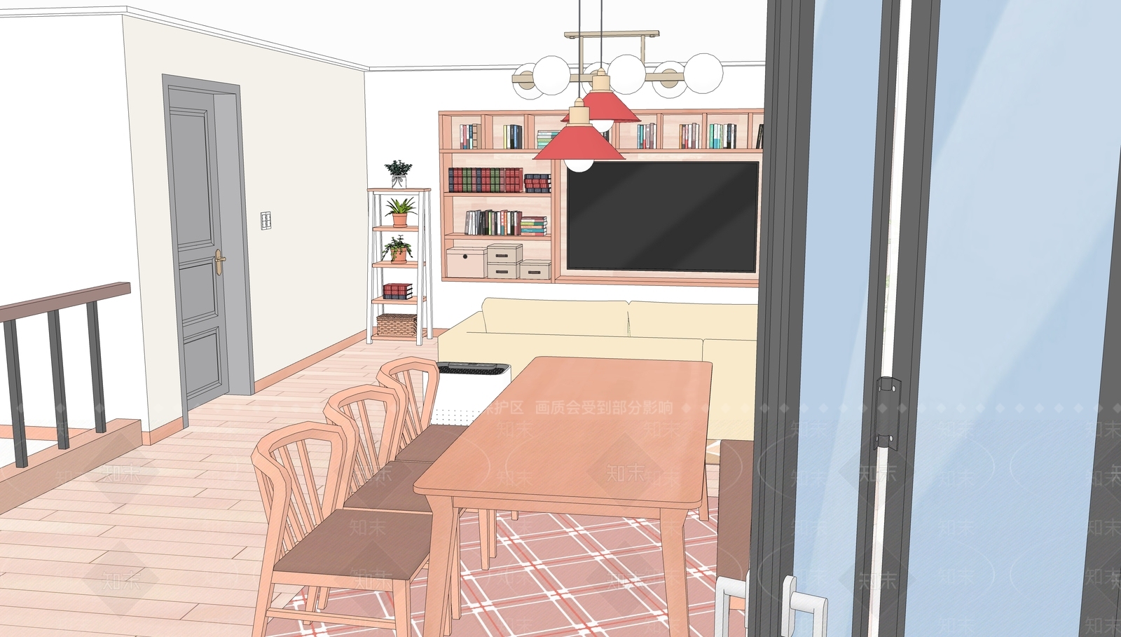 现代单身公寓SU模型下载【ID:1150736186】