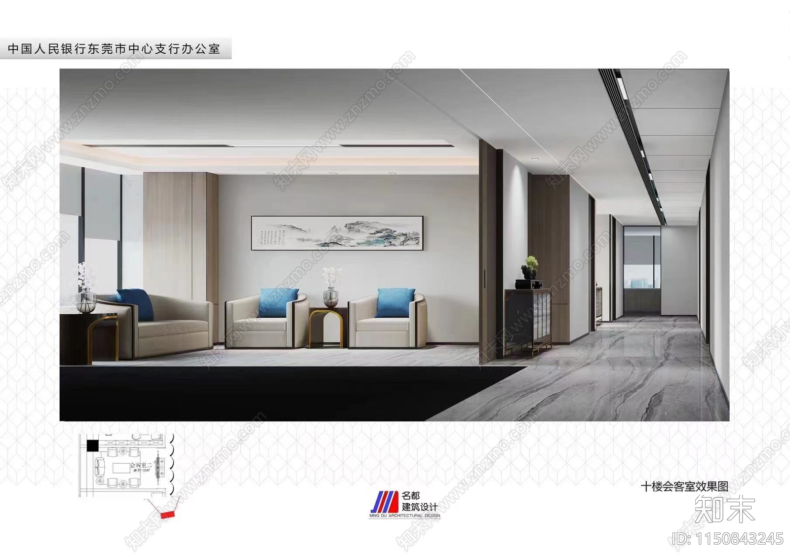 某银行办公室cad施工图下载【ID:1150843245】