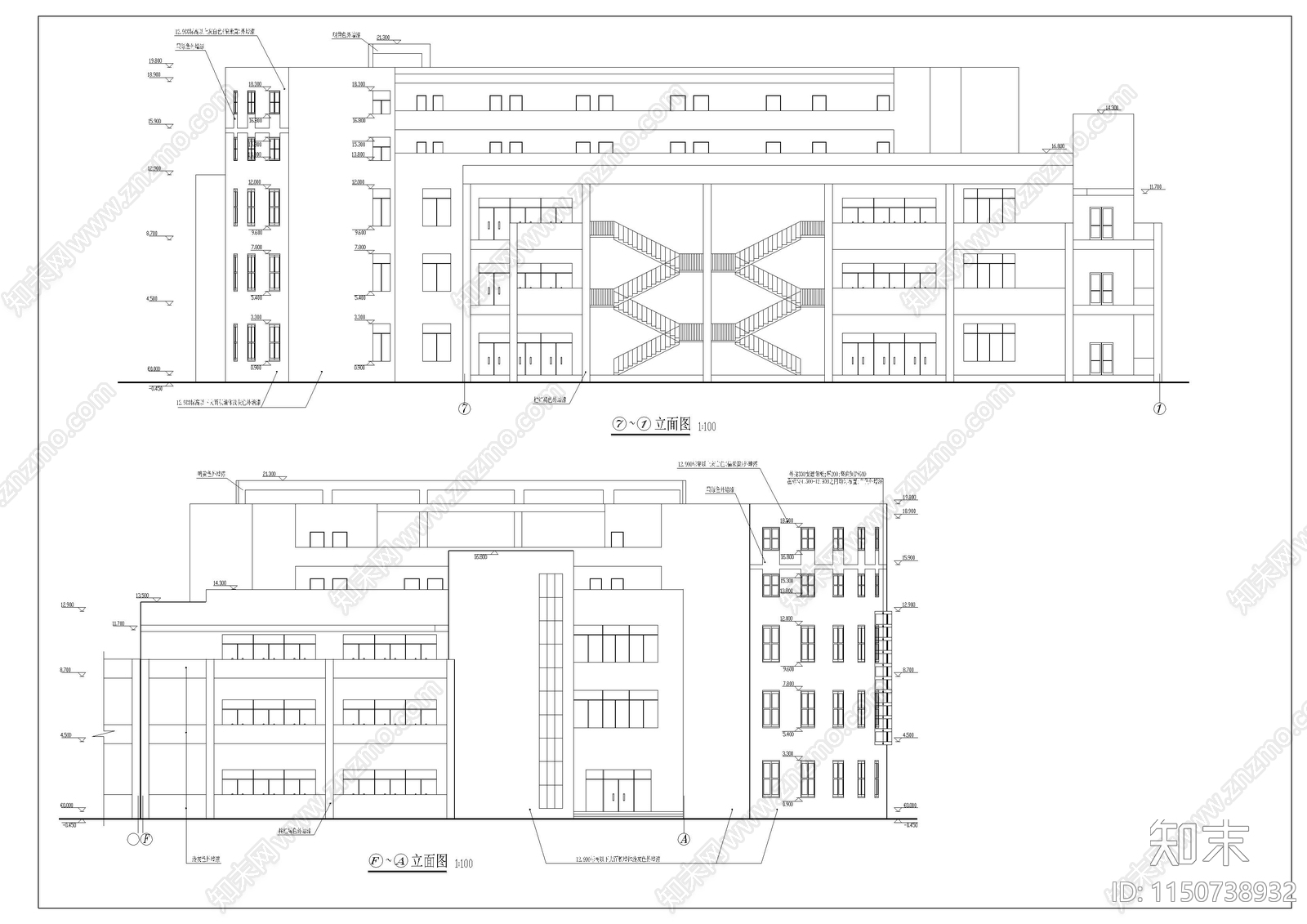 学校食堂建筑cad施工图下载【ID:1150738932】