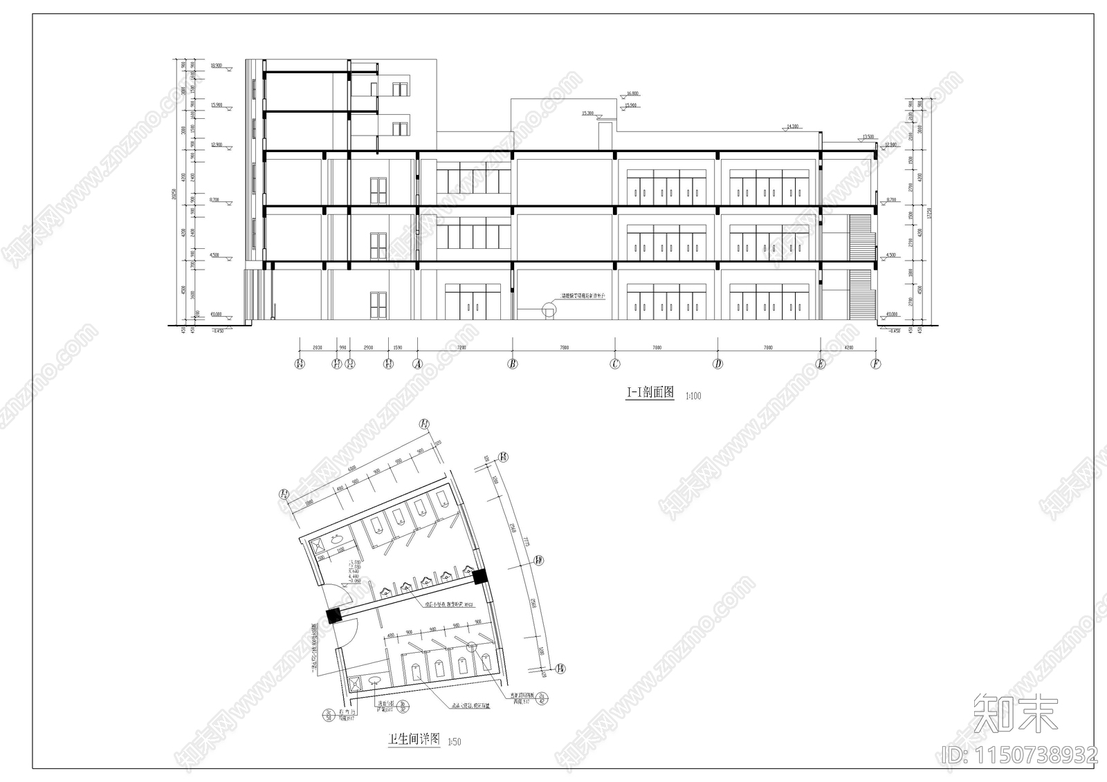 学校食堂建筑cad施工图下载【ID:1150738932】