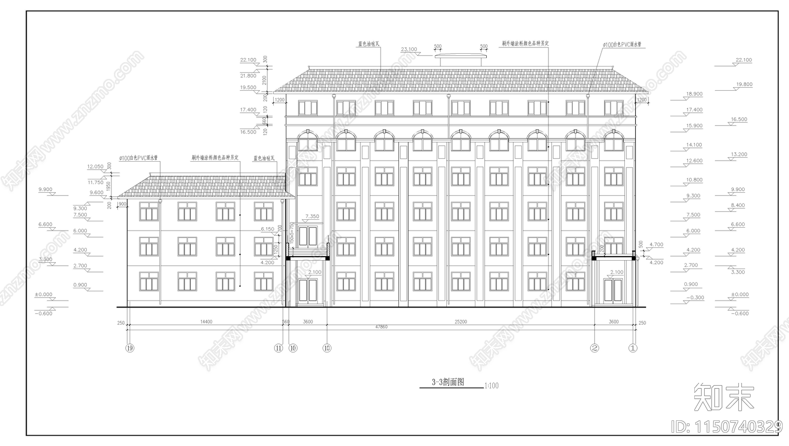 学校综合楼建筑cad施工图下载【ID:1150740329】