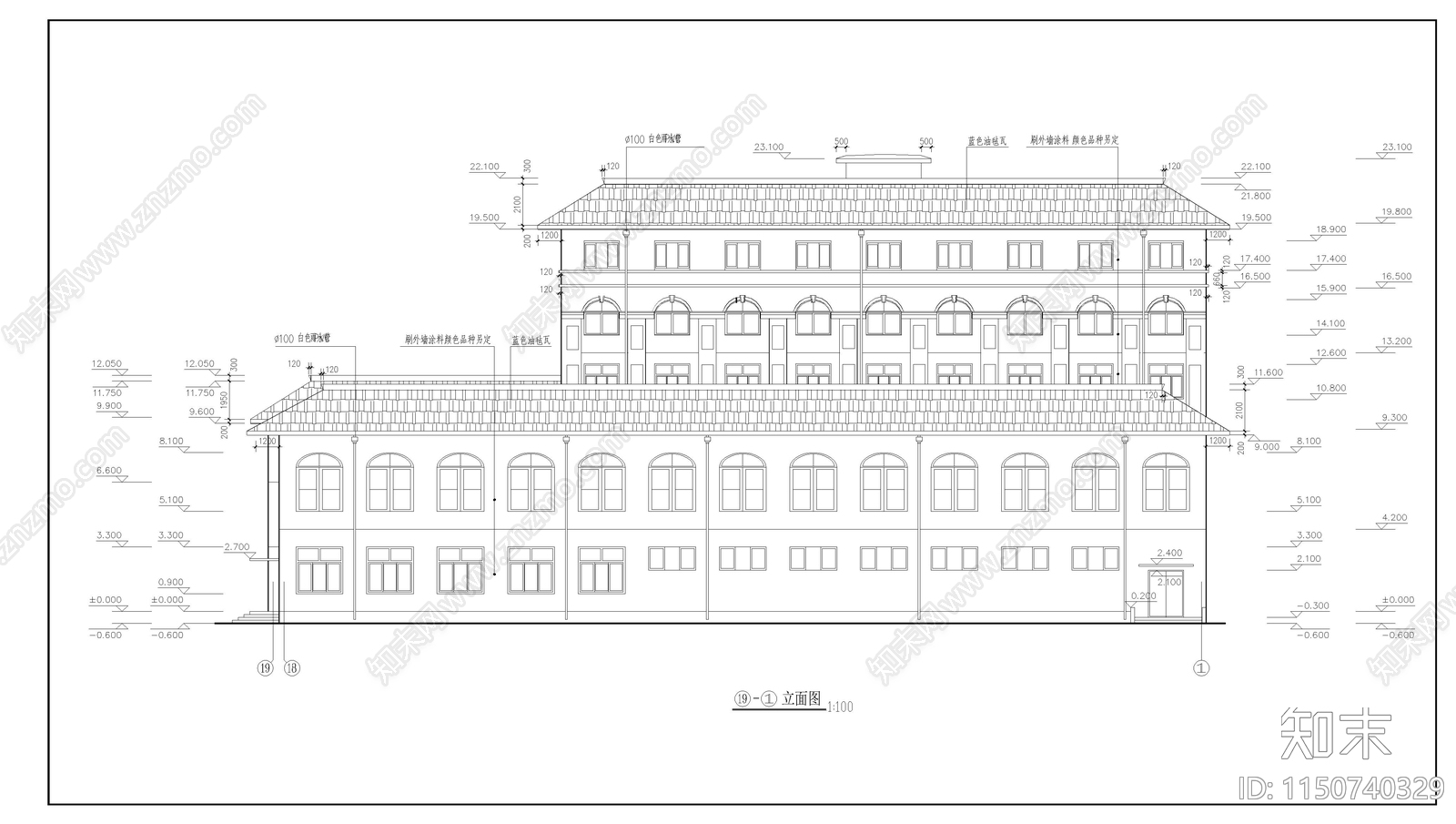 学校综合楼建筑cad施工图下载【ID:1150740329】