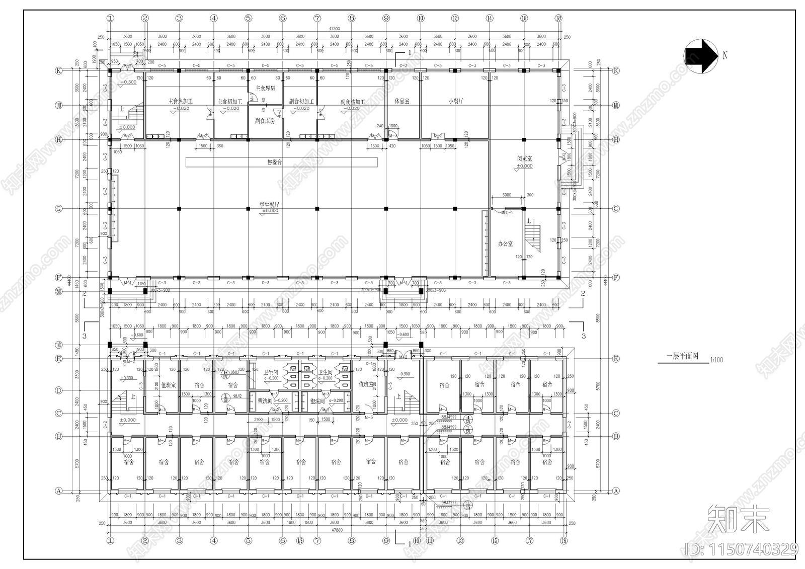 学校综合楼建筑cad施工图下载【ID:1150740329】