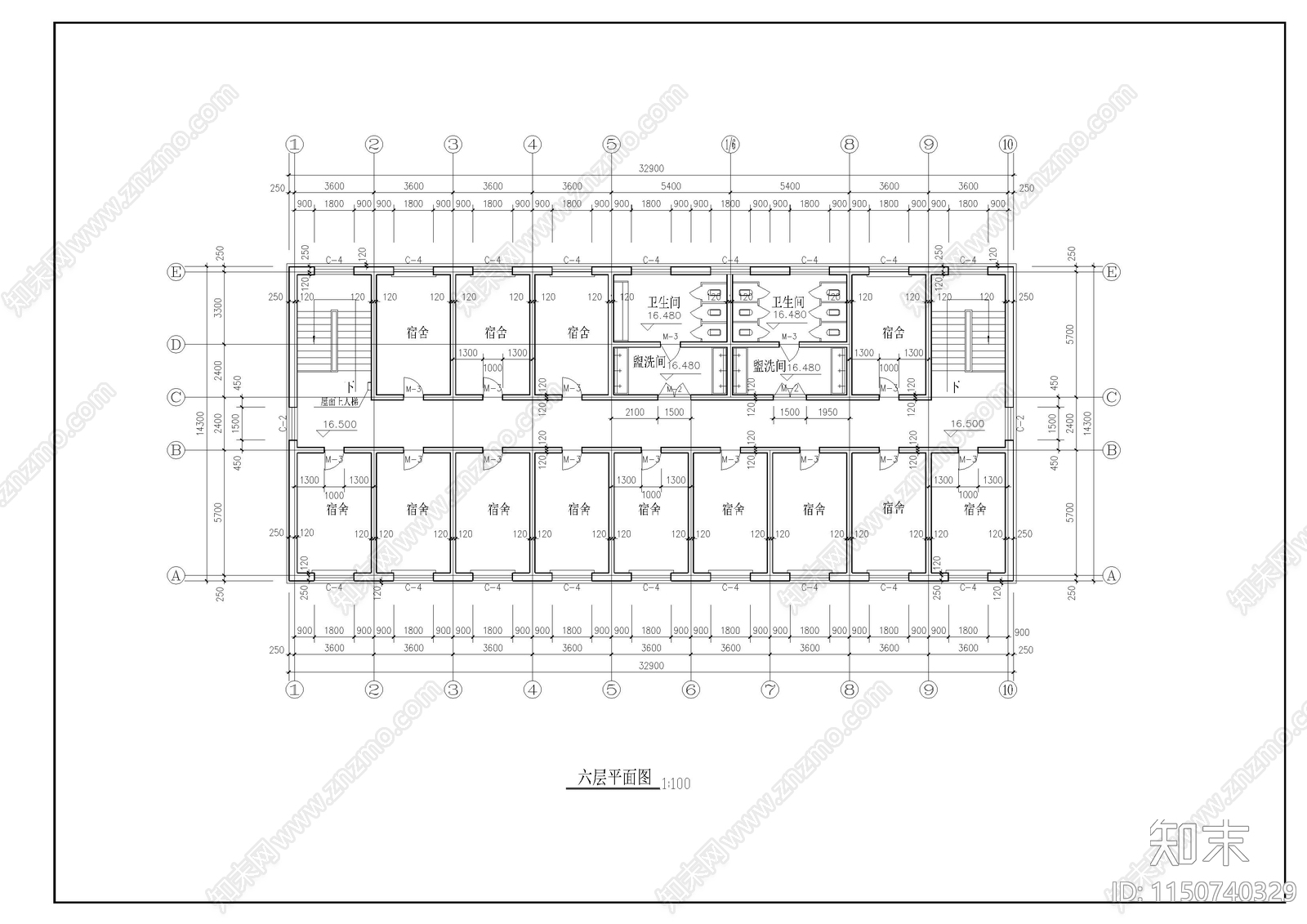 学校综合楼建筑cad施工图下载【ID:1150740329】