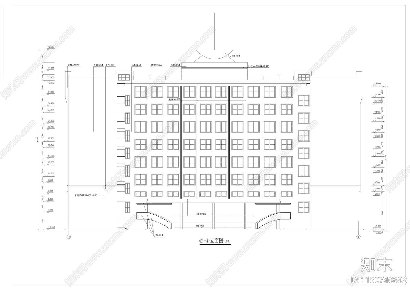 学校综合楼建筑图施工图下载【ID:1150740892】