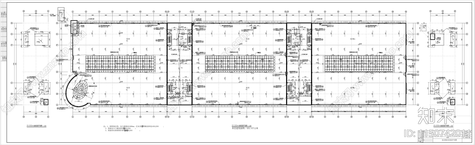 4层现代风格商贸物流中心建筑cad施工图下载【ID:1150815456】