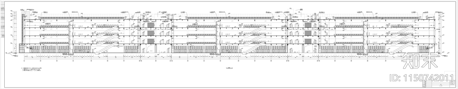 4层现代风格商贸物流中心建筑cad施工图下载【ID:1150815456】