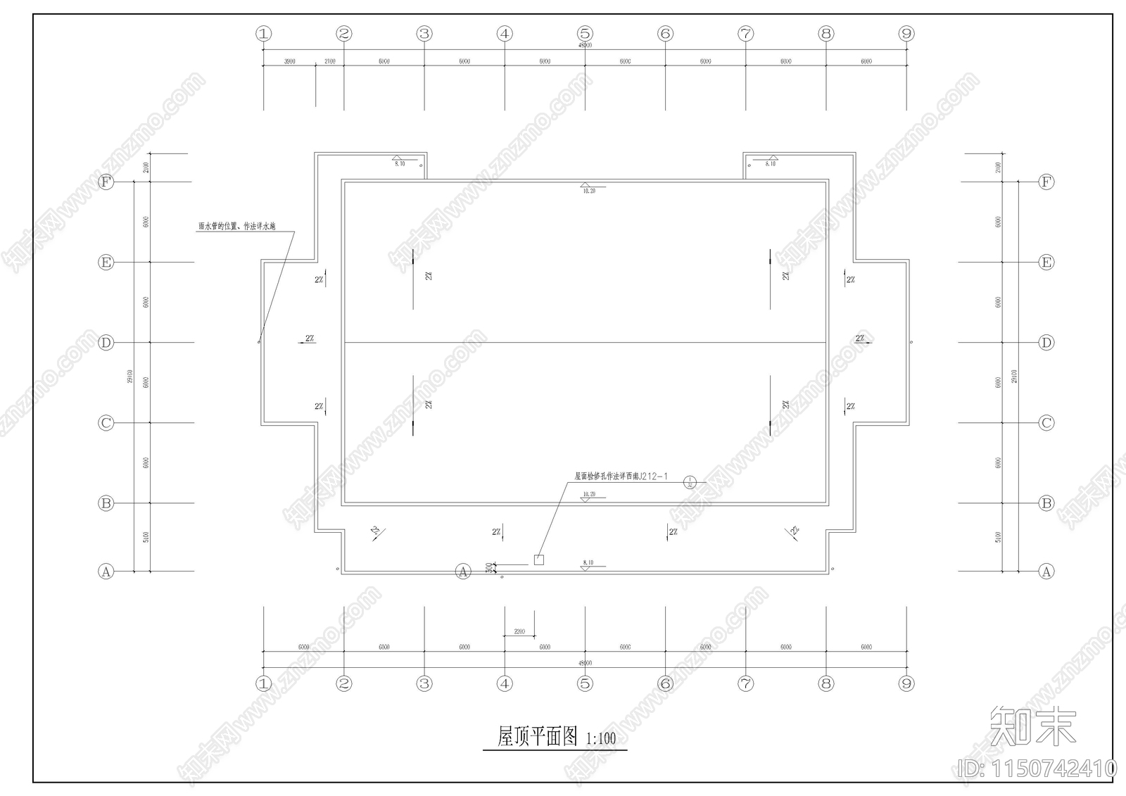 学院食堂建筑cad施工图下载【ID:1150742410】