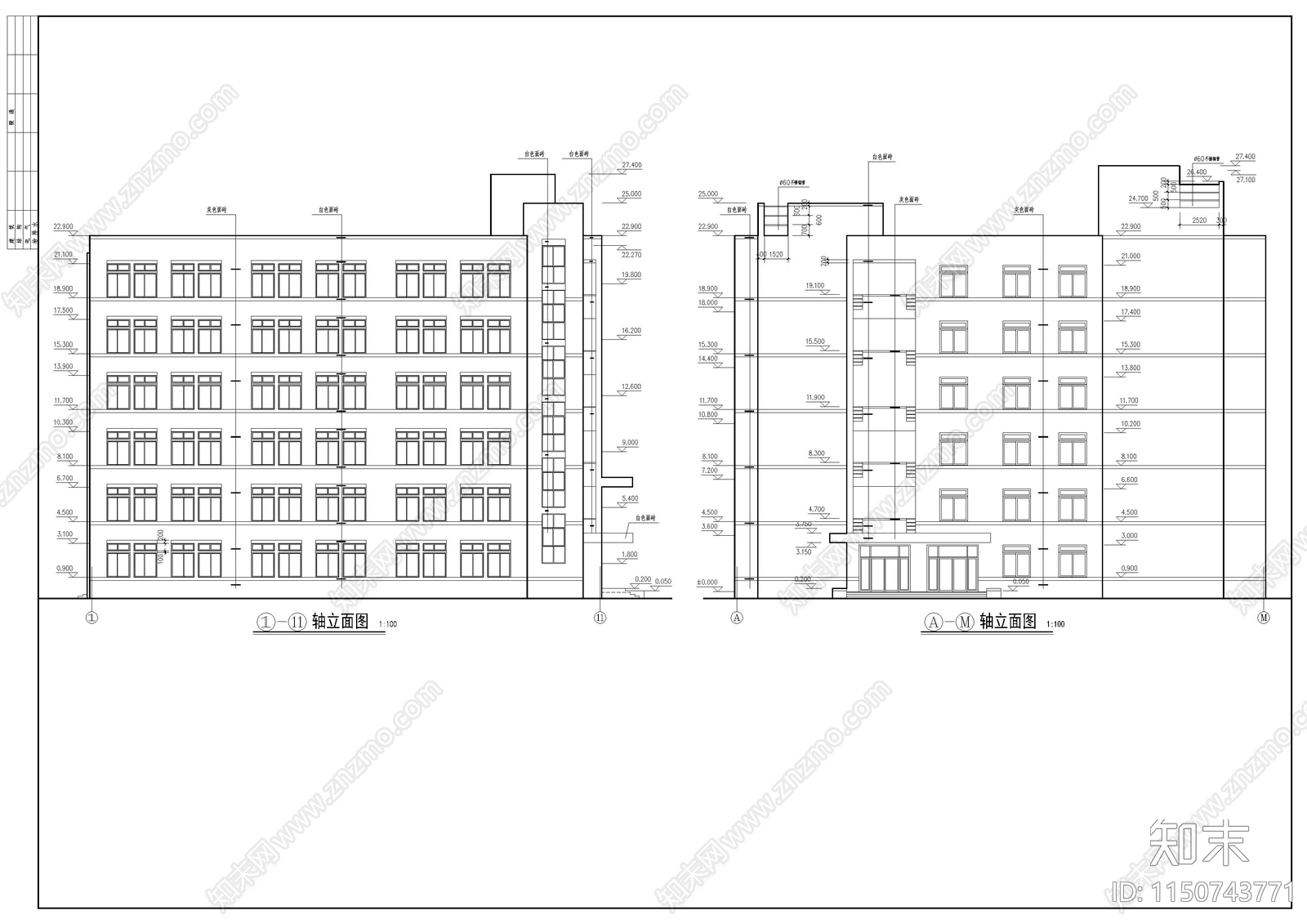 医学院教学楼建筑cad施工图下载【ID:1150743771】