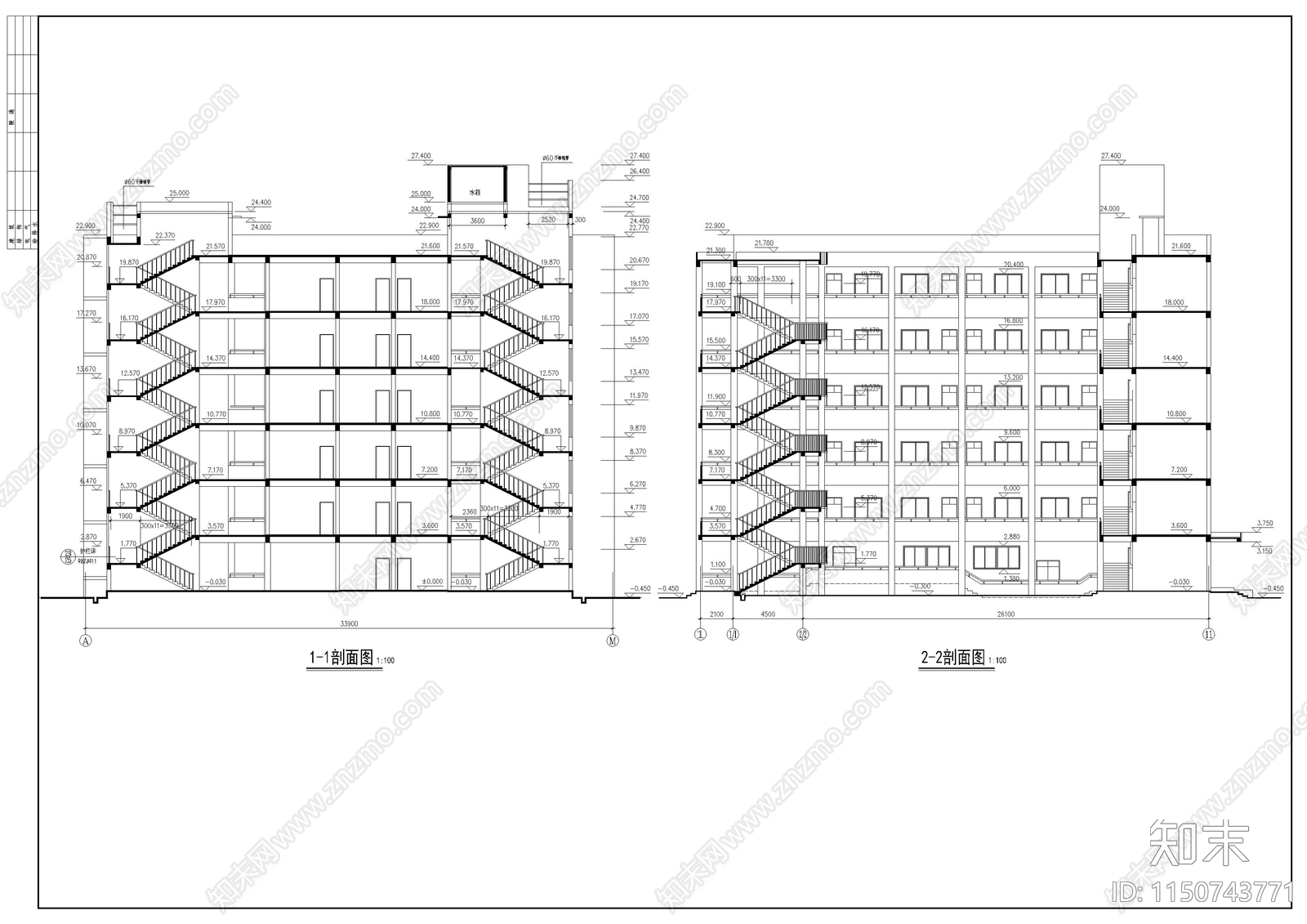 医学院教学楼建筑cad施工图下载【ID:1150743771】