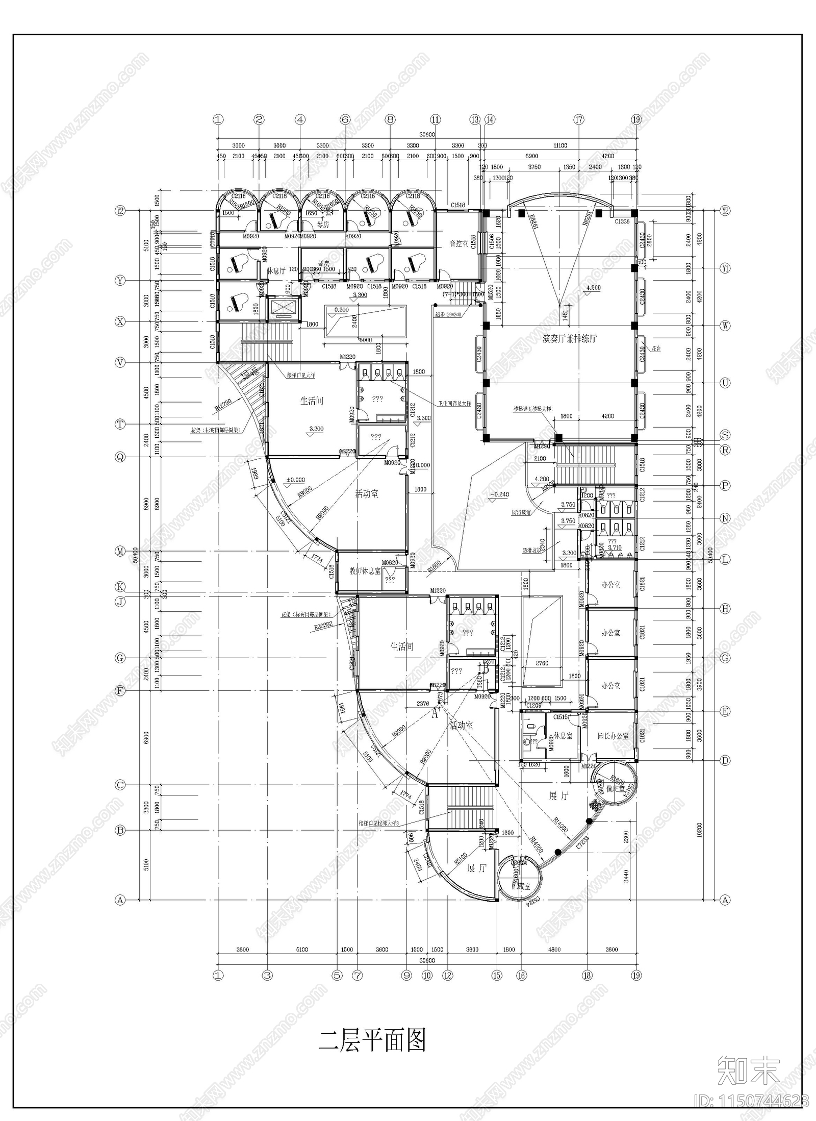 幼儿园建筑图cad施工图下载【ID:1150744623】