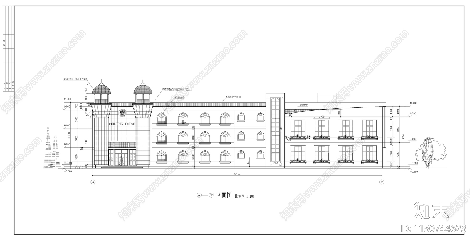 幼儿园建筑图cad施工图下载【ID:1150744623】