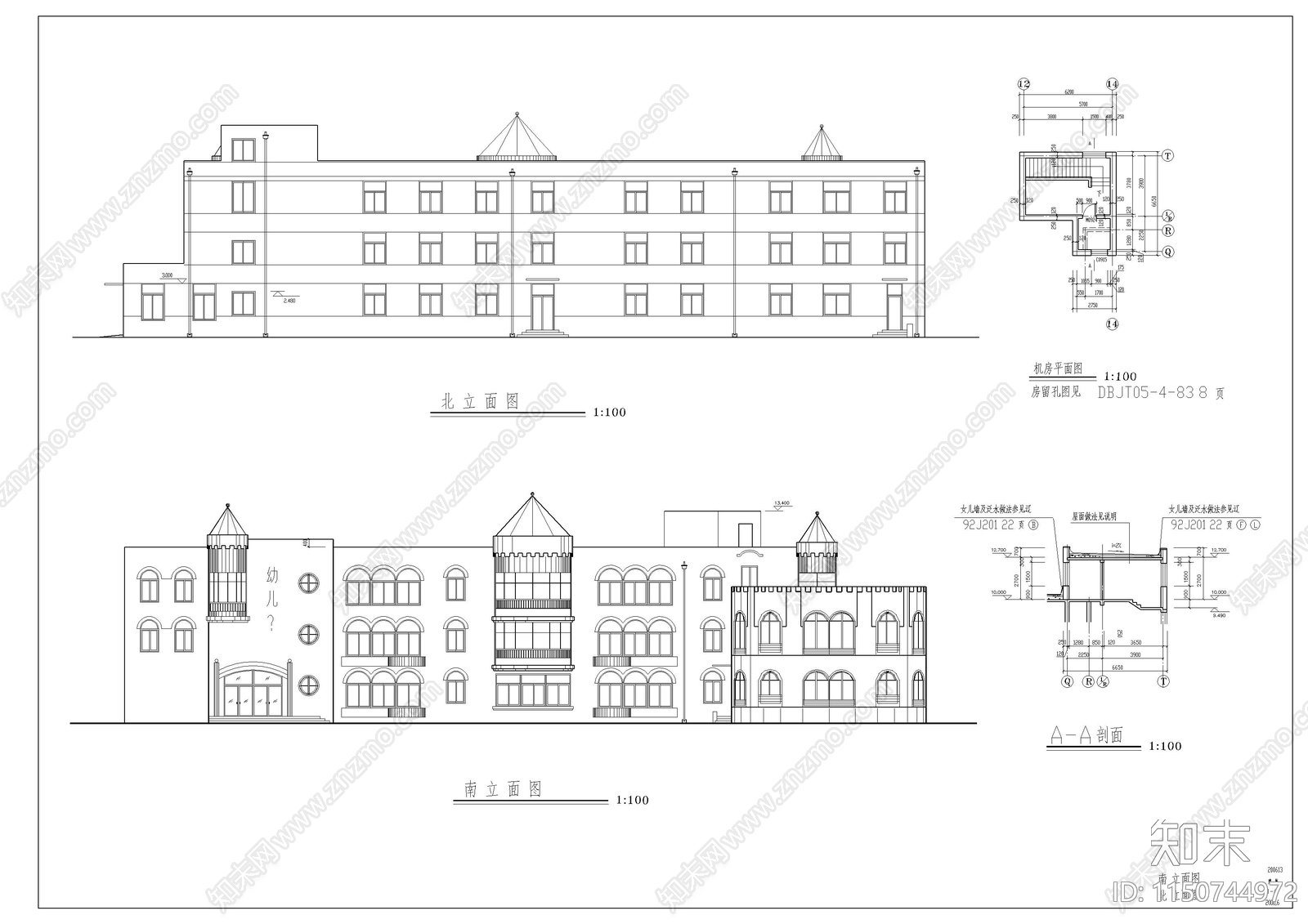 幼儿园建筑cad施工图下载【ID:1150744972】