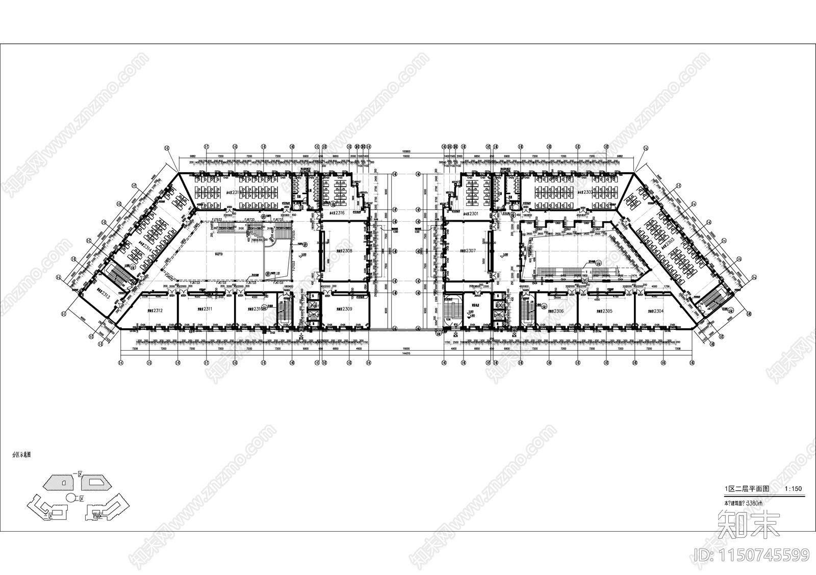 某办公综合楼cad施工图下载【ID:1150745599】