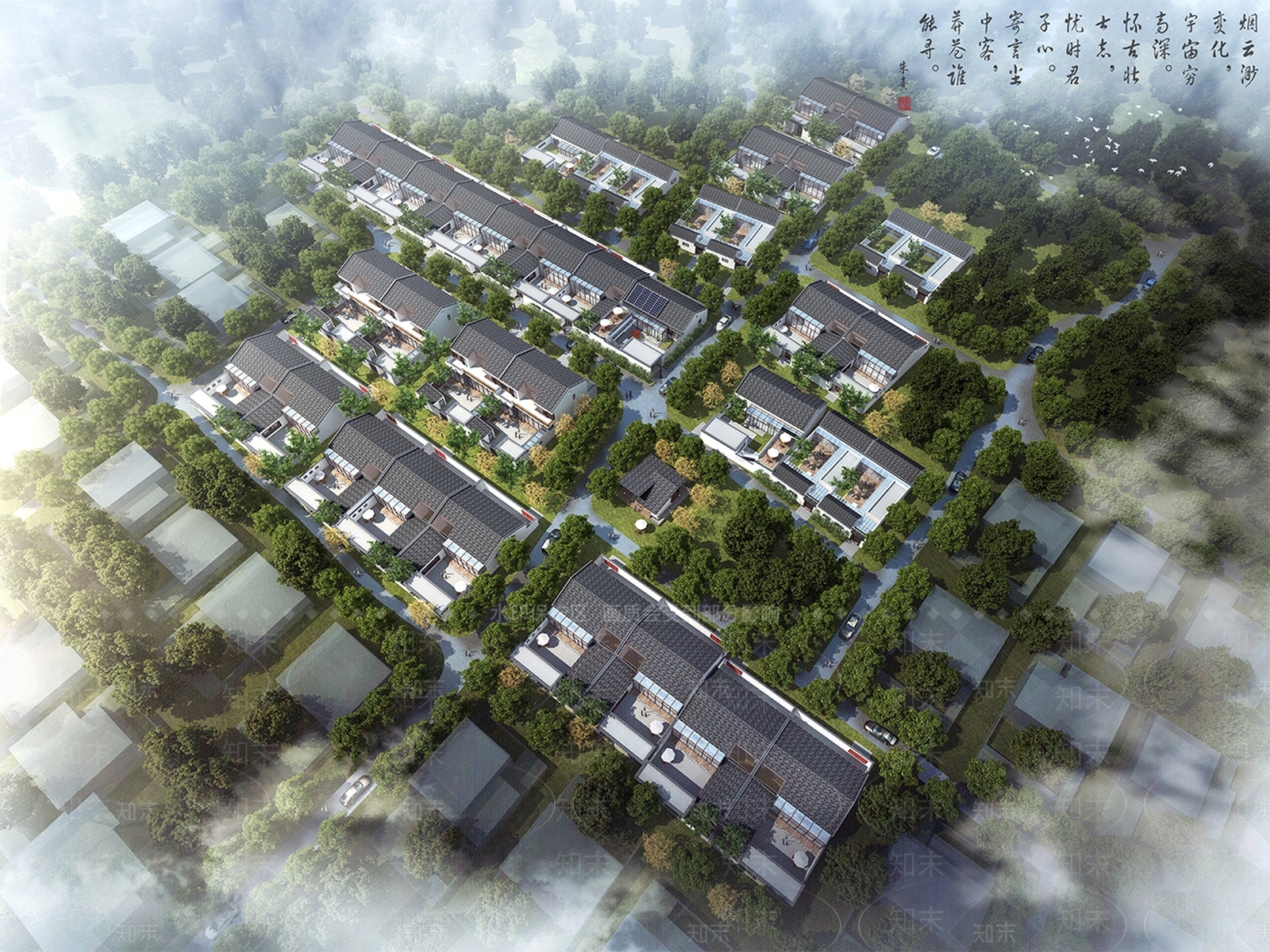 新中式美丽乡村SU模型下载【ID:1150748526】
