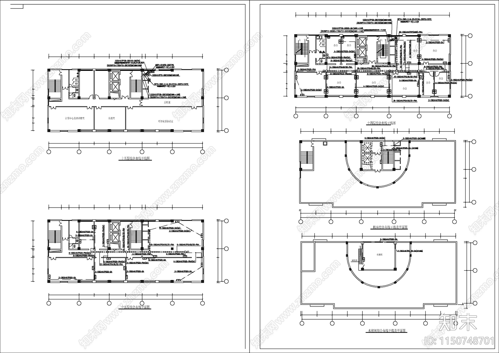 6套办公弱电智能化设计施工图下载【ID:1150748701】