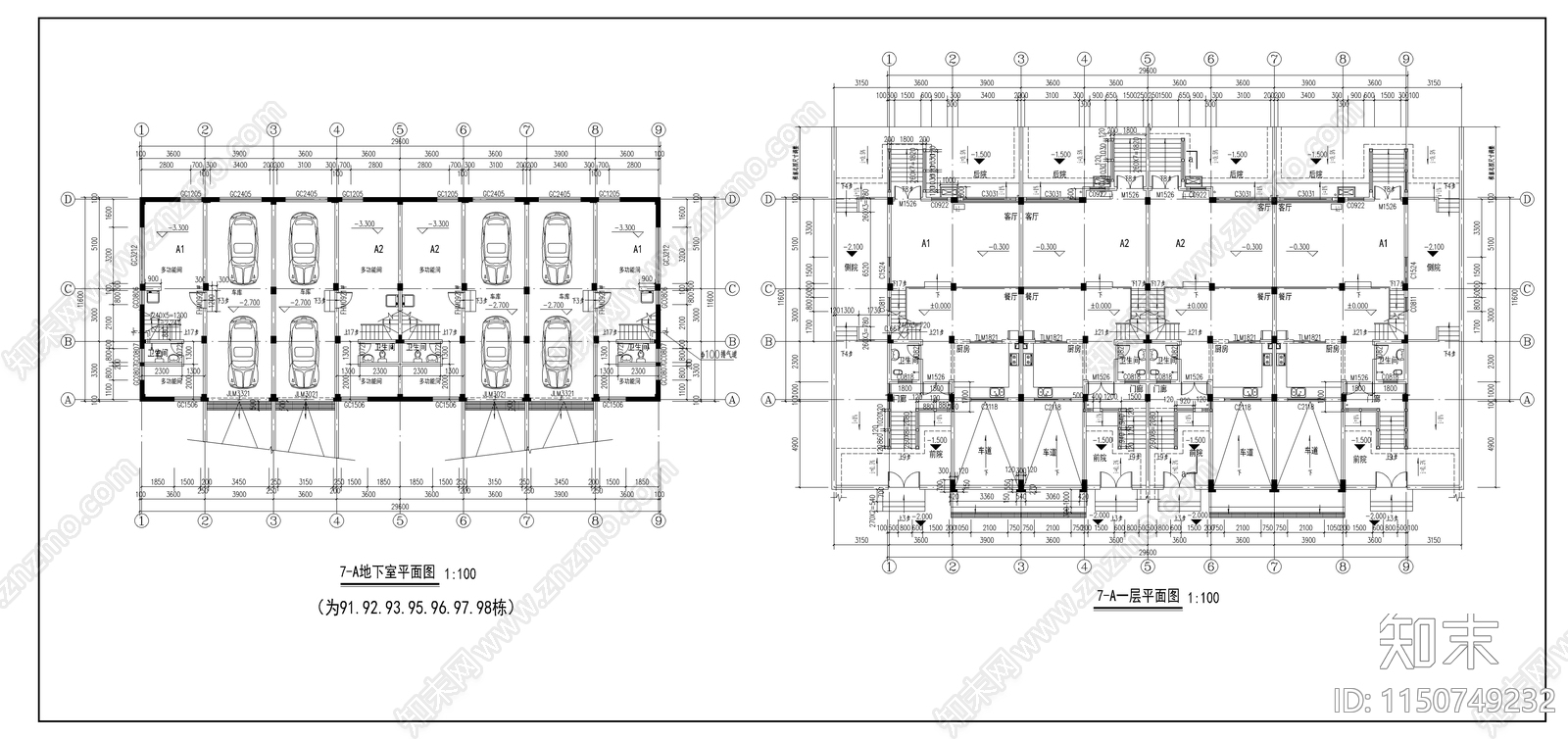 古城住宅建筑cad施工图下载【ID:1150749232】