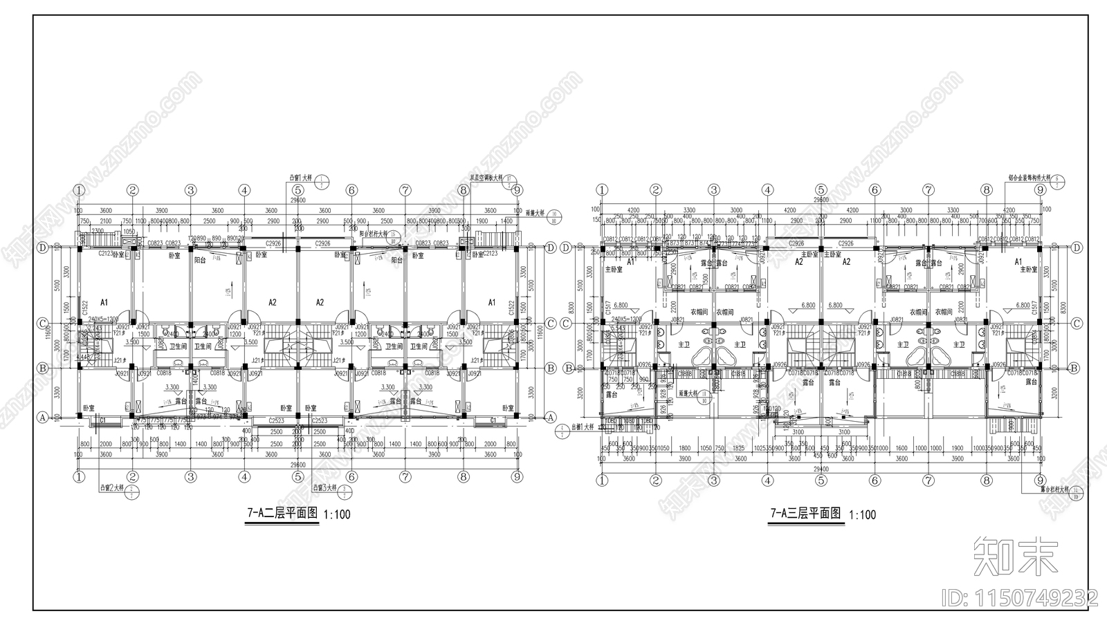 古城住宅建筑cad施工图下载【ID:1150749232】