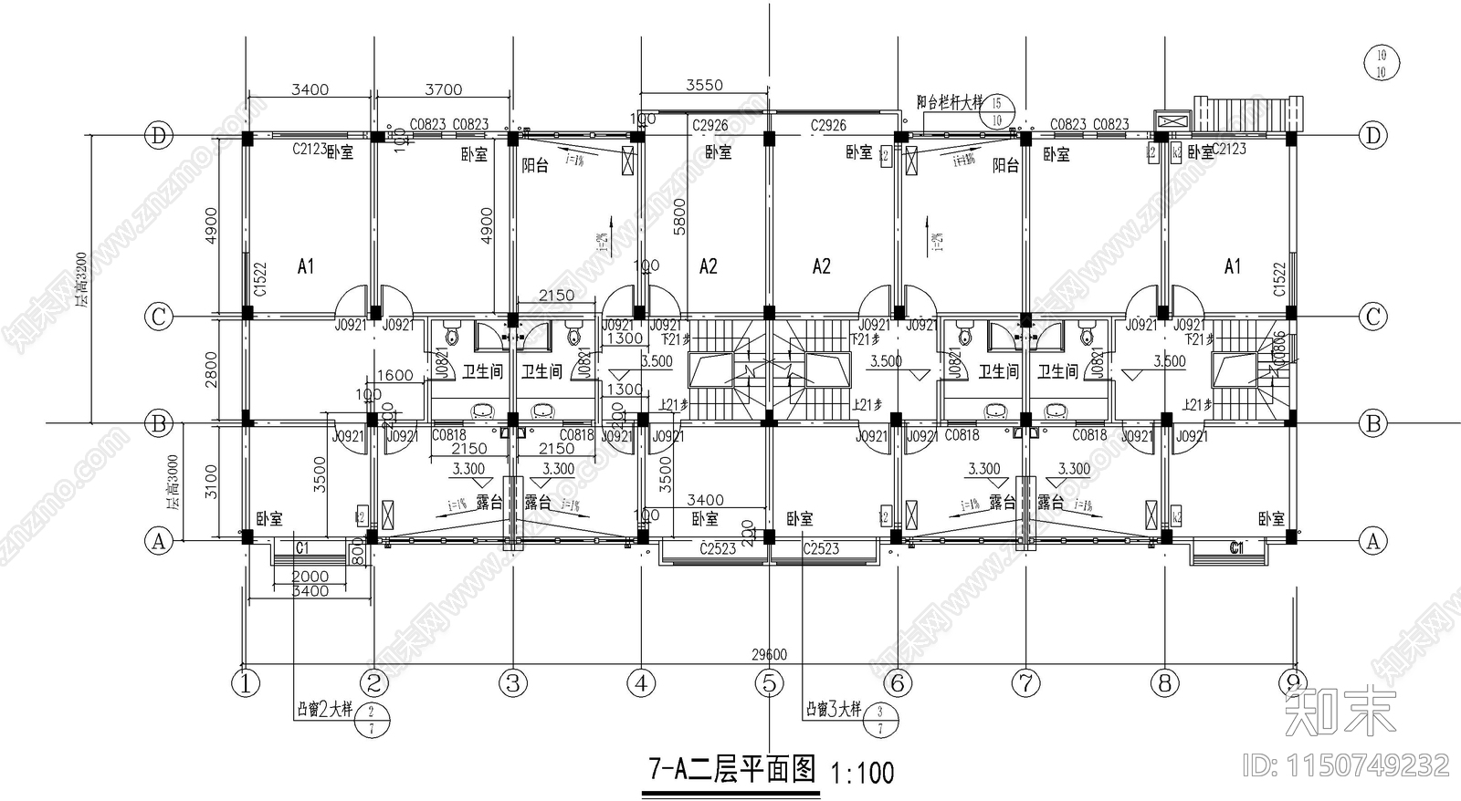 古城住宅建筑cad施工图下载【ID:1150749232】