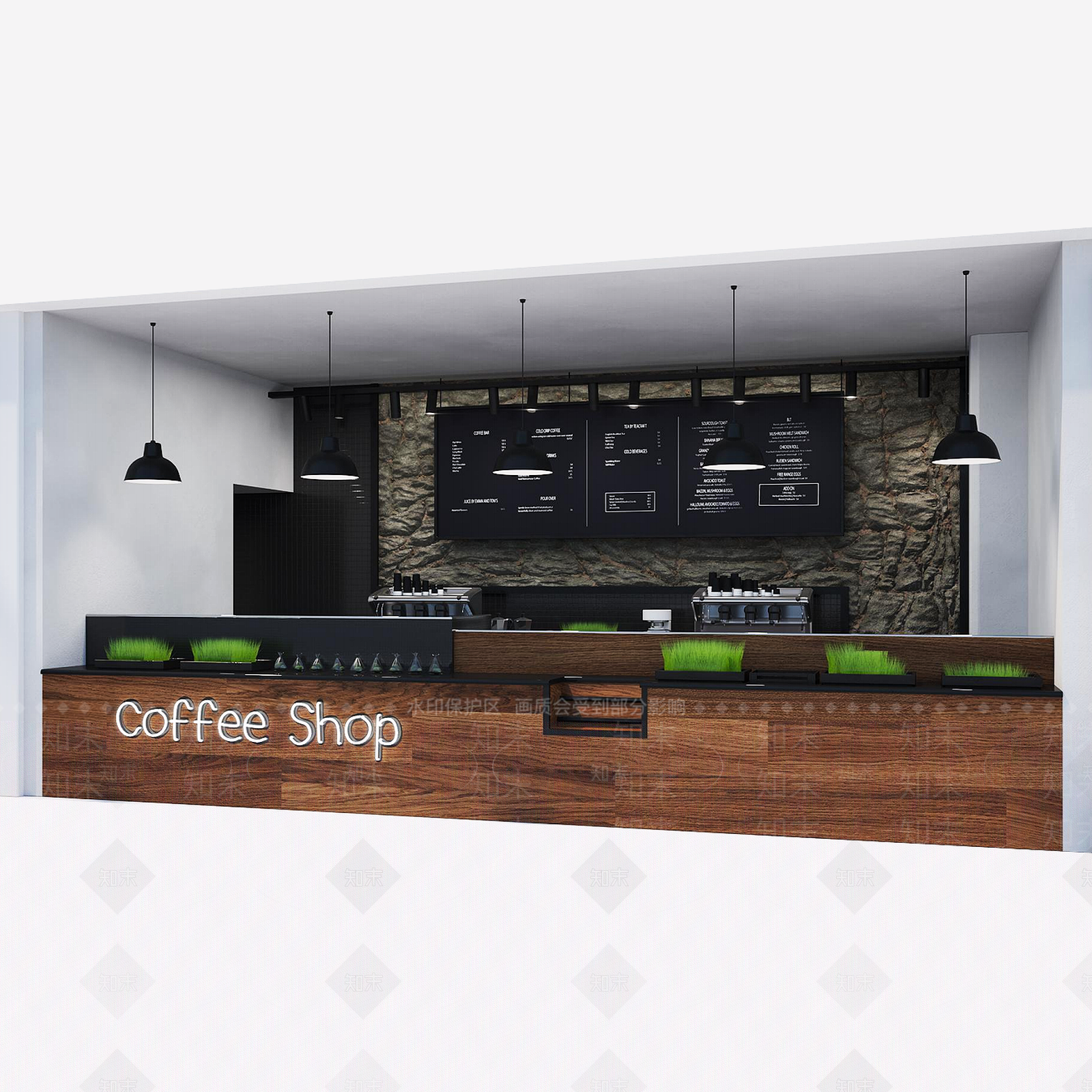 现代咖啡厅3D模型下载【ID:1150752810】