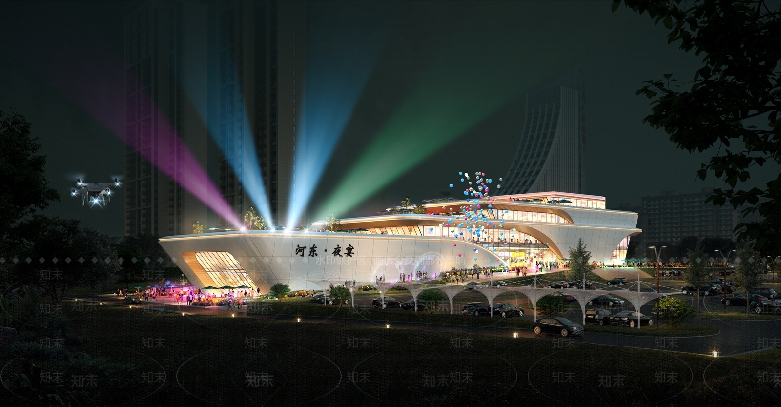 现代农贸综合体建筑SU模型下载【ID:1150761145】