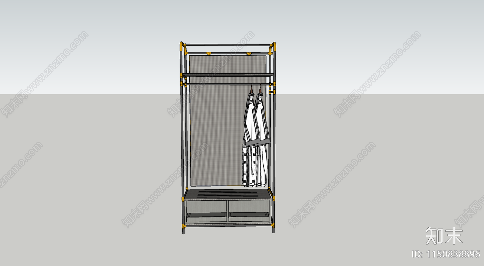 现代金属衣架SU模型下载【ID:1150838896】