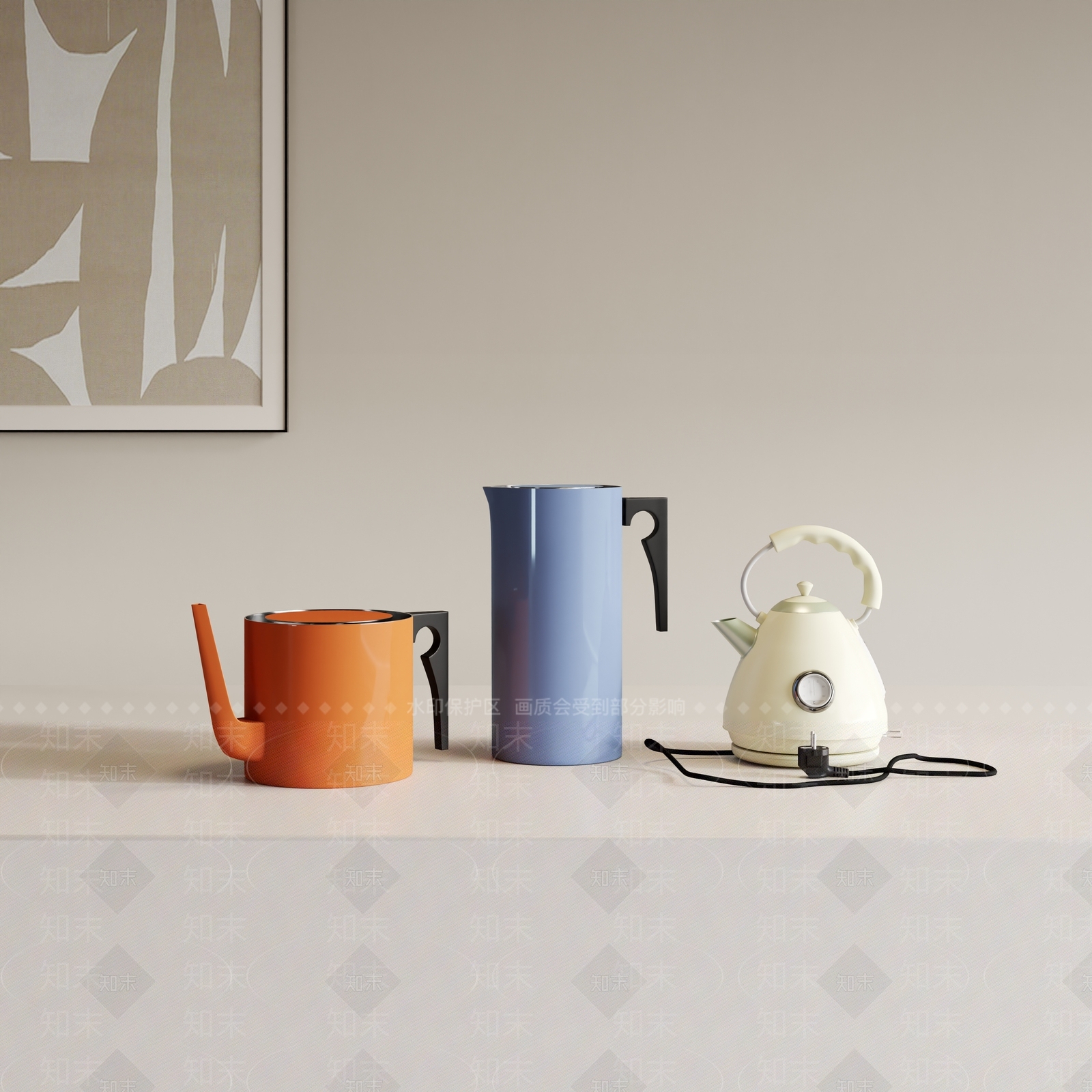 热水壶组合SU模型下载【ID:1150763243】