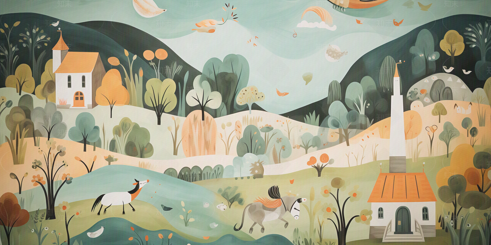 现代儿童卡通壁纸贴图下载【ID:1150763702】