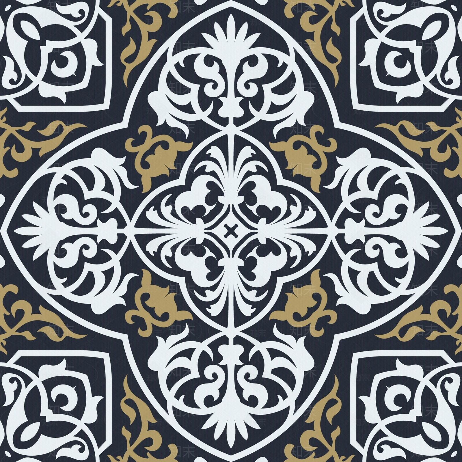 复古阿拉伯花纹壁纸贴图下载【ID:1150768016】
