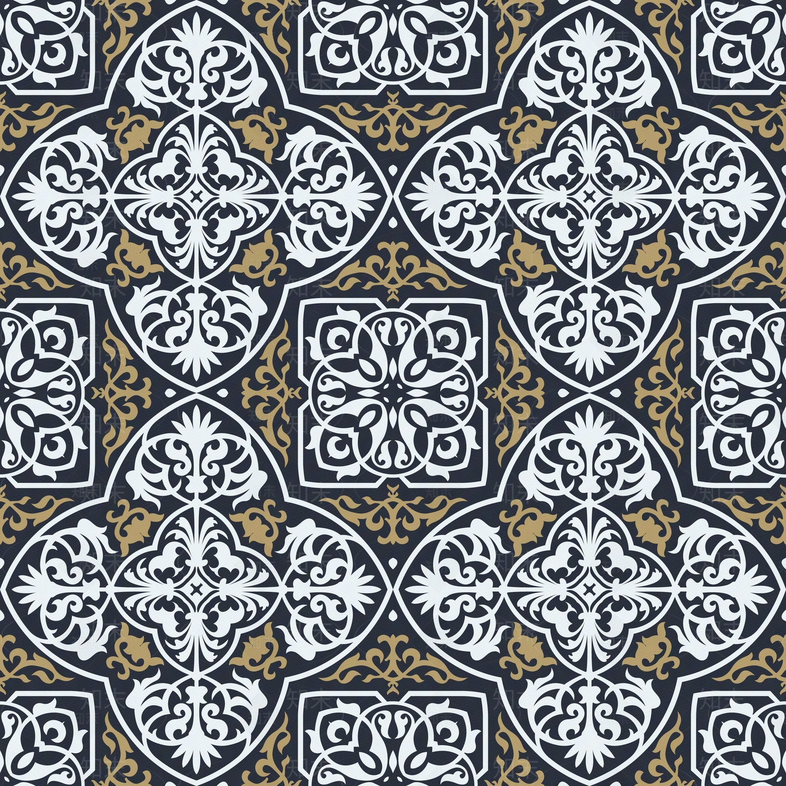 复古阿拉伯花纹壁纸贴图下载【ID:1150768150】